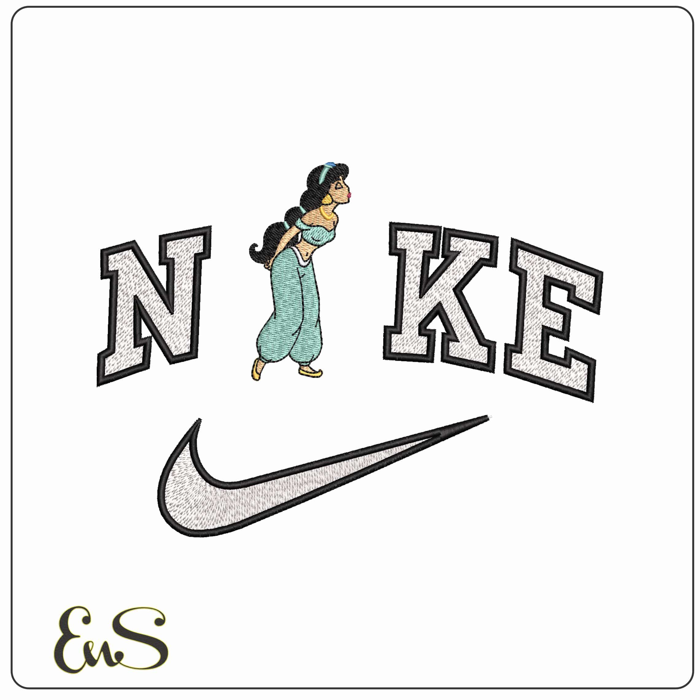 Nike Jasmin Aladin Disney  - Elegant embroidery design file-instant download