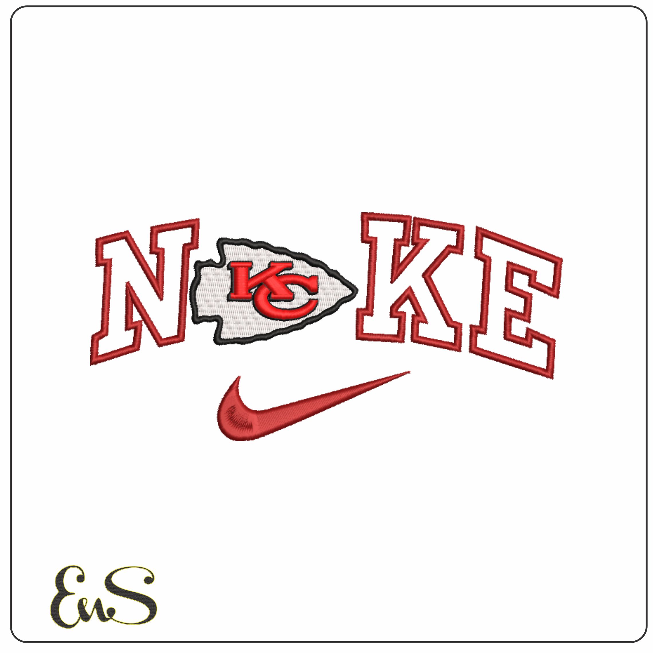 Nike Kansas City Chiefs NFL  - Elegant embroidery design file-instant download