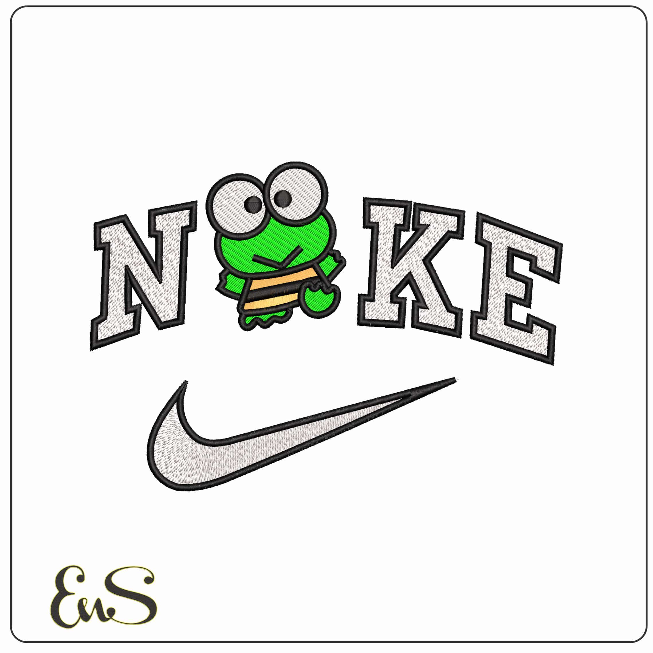 Nike Keroppi from Sanrio Hello Kitty - Elegant embroidery design file-instant download