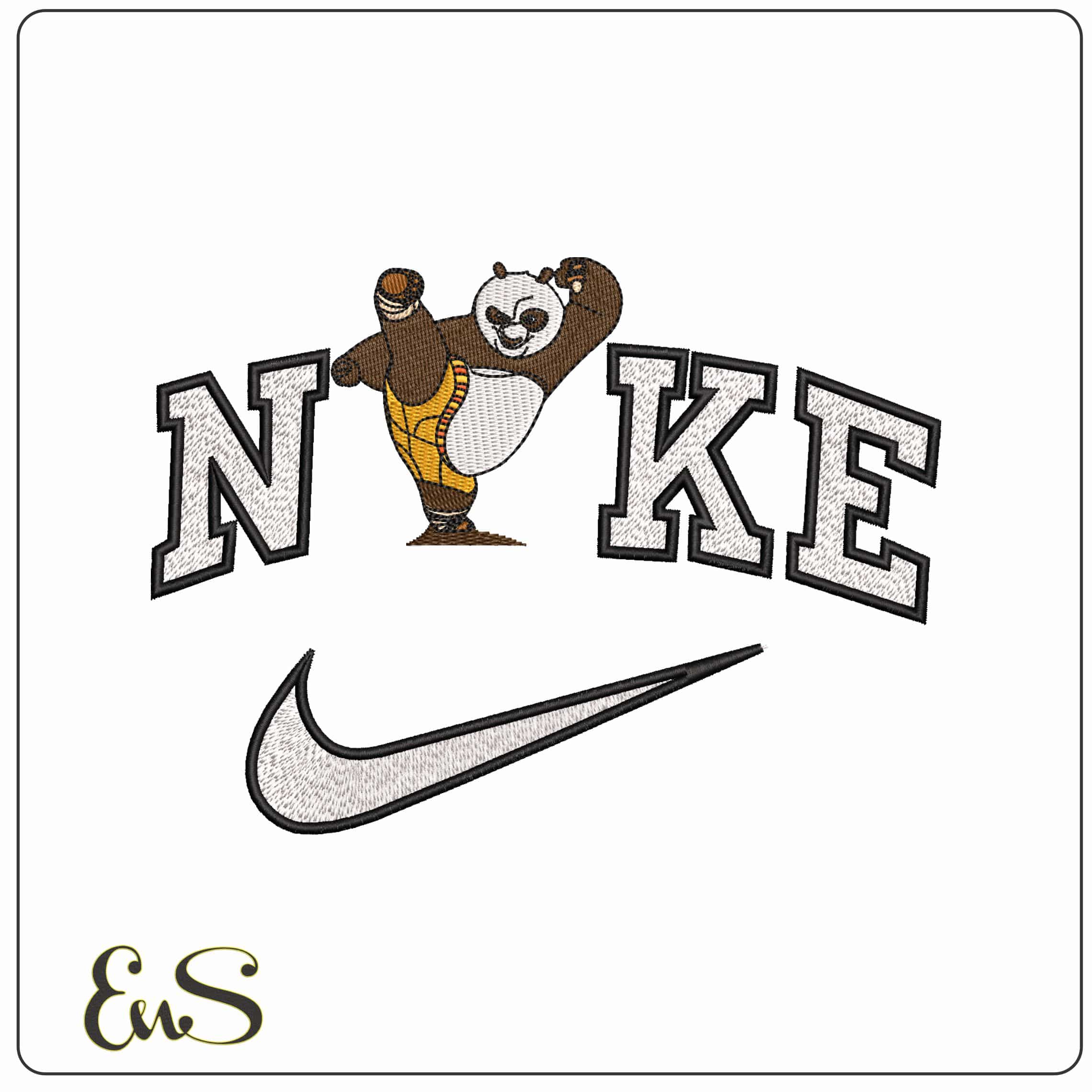 Nike Kung Fu Panda Kick Kung Fu Panda Cartoon - Elegant embroidery design file-instant download