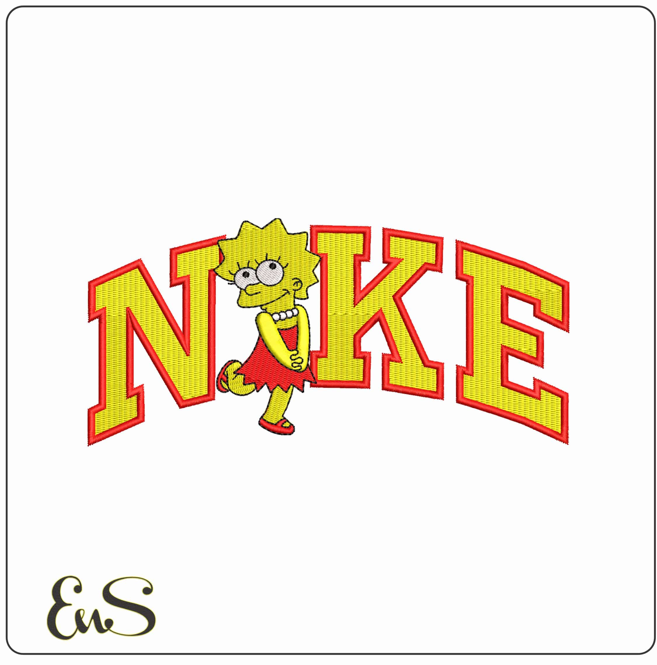 Nike Maggie Simpson Cute Pose - Elegant embroidery design file-instant download