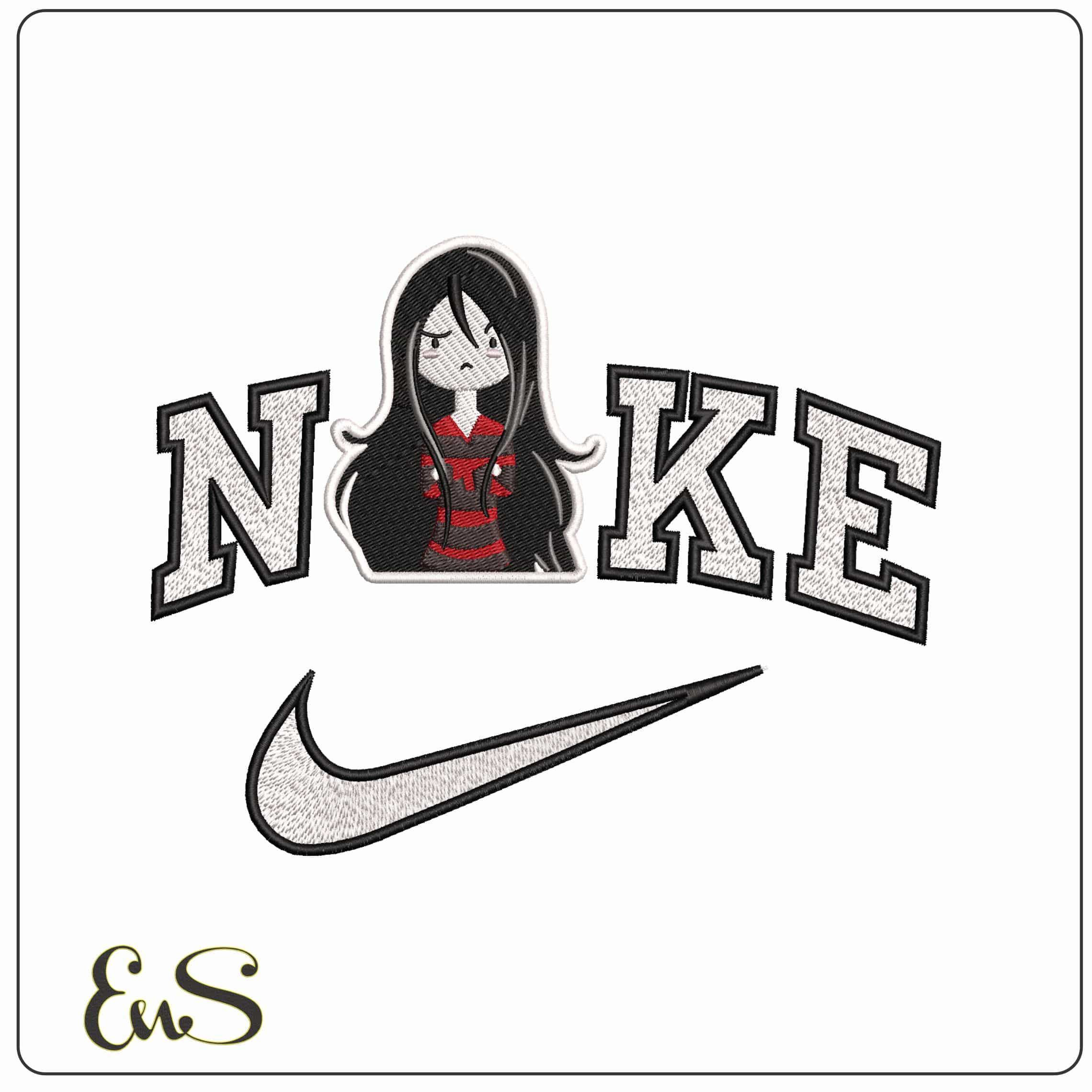Nike Marceline the Vampire Queen Adventure Time Anime - Elegant embroidery design file-instant download