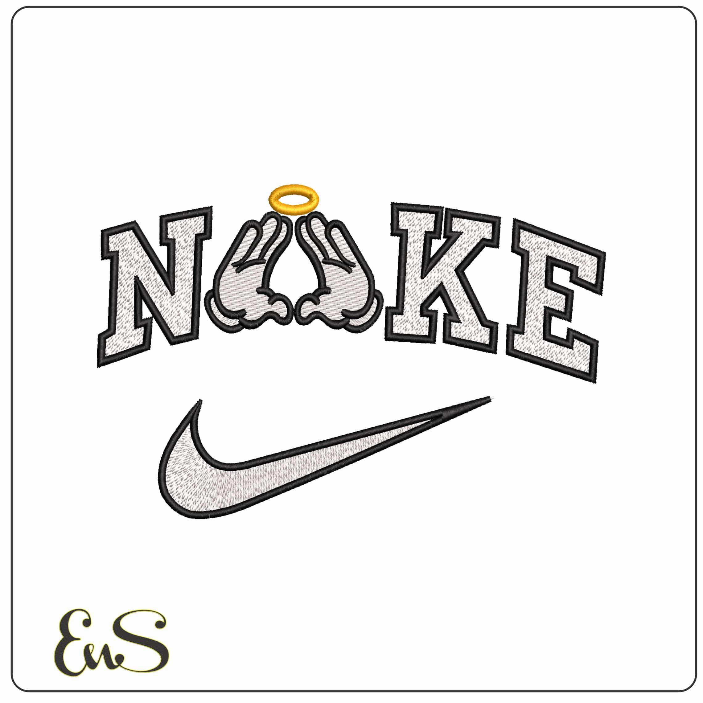 Nike Mickey Mouse hands Halo Disney   - Elegant embroidery design file-instant download