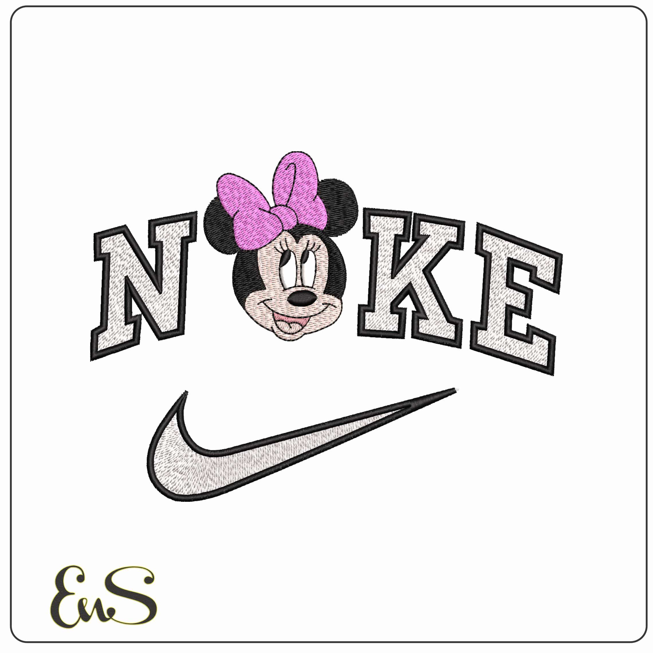 Nike Minnie Mouse Head Disney   - Elegant embroidery design file-instant download
