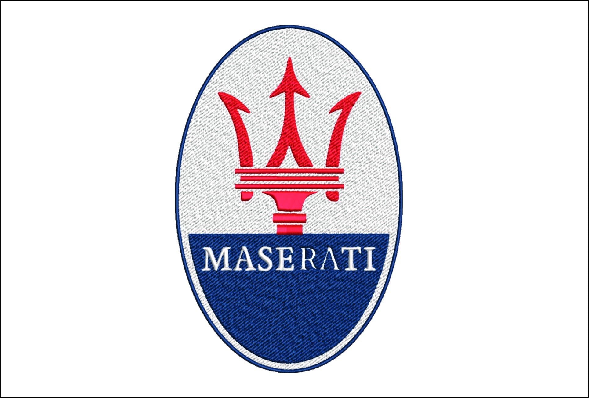 Maserati Car Logo embroidery design - Italian design machine pattern Car Auto Company embroidery file instant download in a frame
