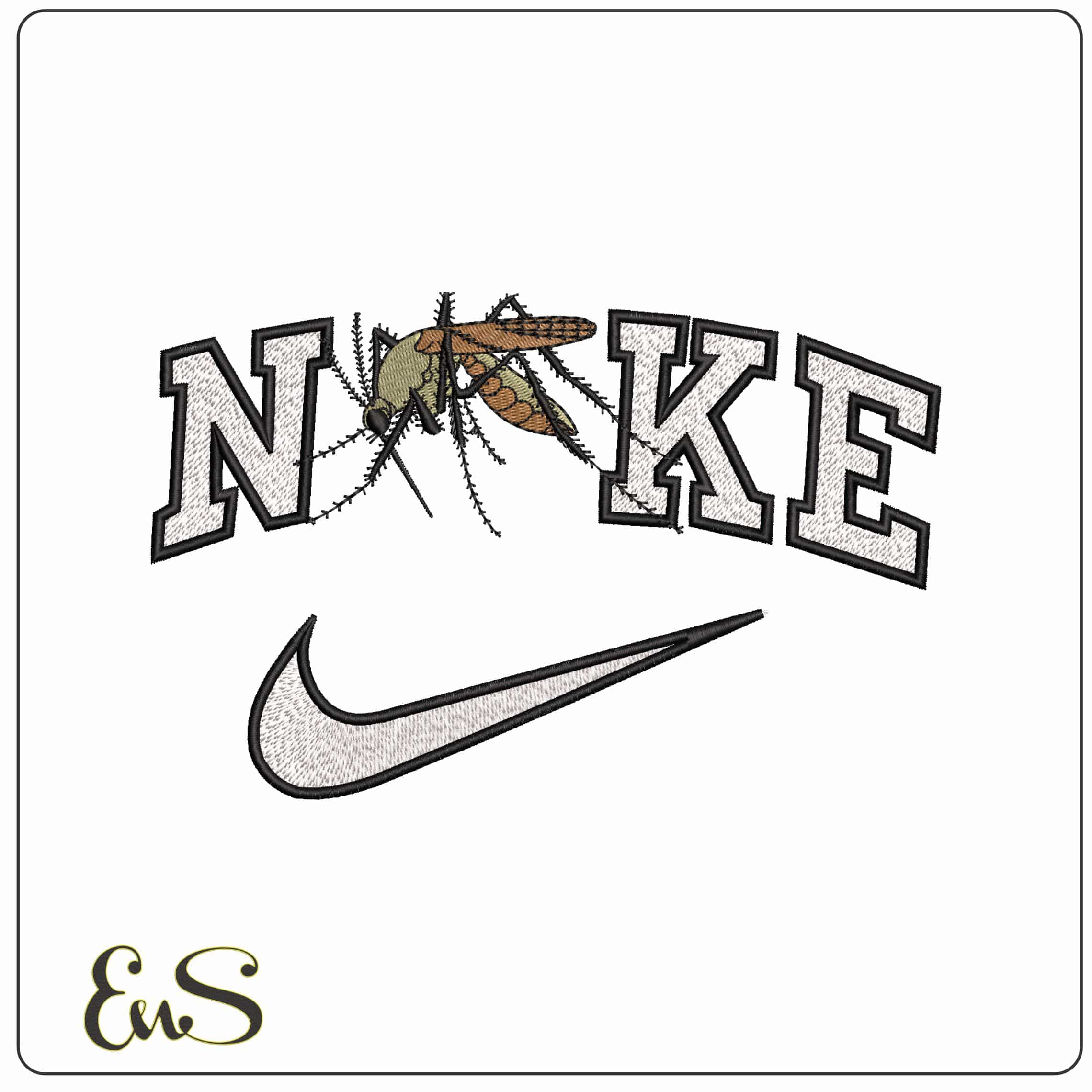Nike Mosquito Insect   - Elegant embroidery design file-instant download