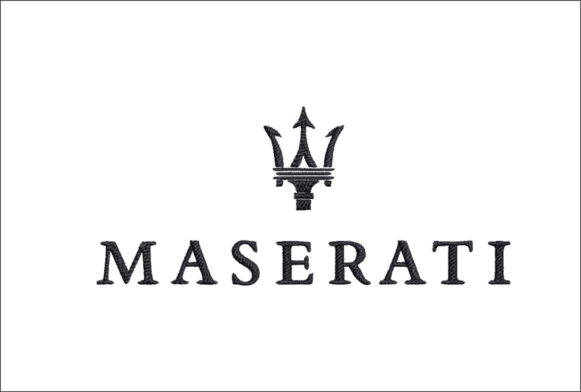 Maserati Car Logo embroidery design - Italy design machine pattern Car Auto Company embroidery file instant download in a frame