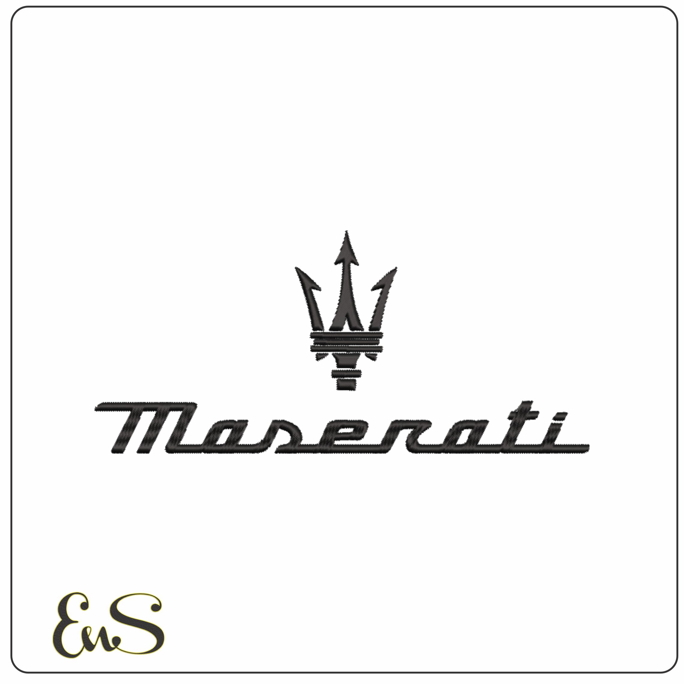 Maserati Car Logo embroidery design - Italy design machine pattern Car Auto Company embroidery file instant download in a frame