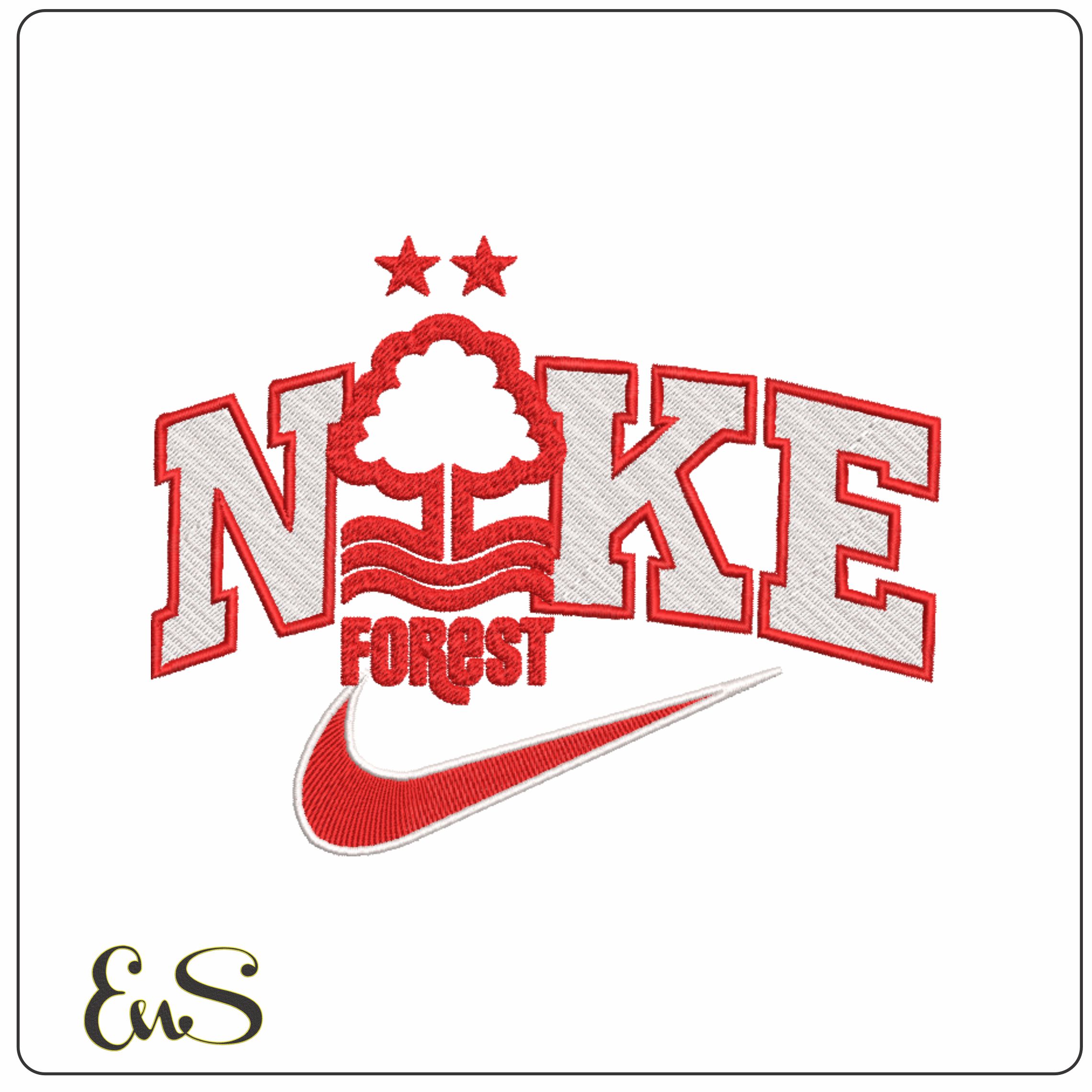 Nike Nottingham Forest   - Elegant embroidery design file-instant download