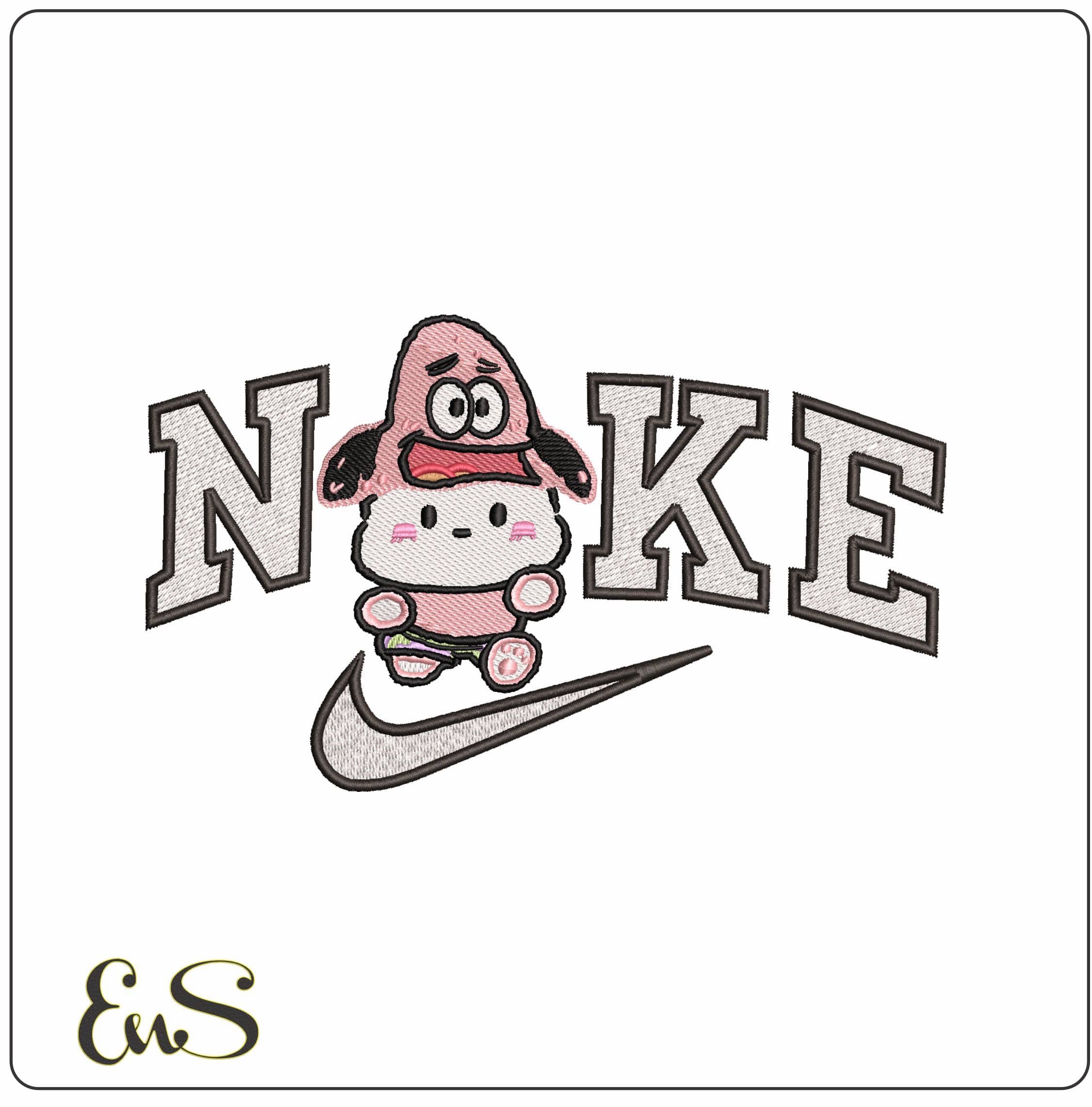 Nike Patrick Start Hello Kitty Outfit - Elegant embroidery design file-instant download