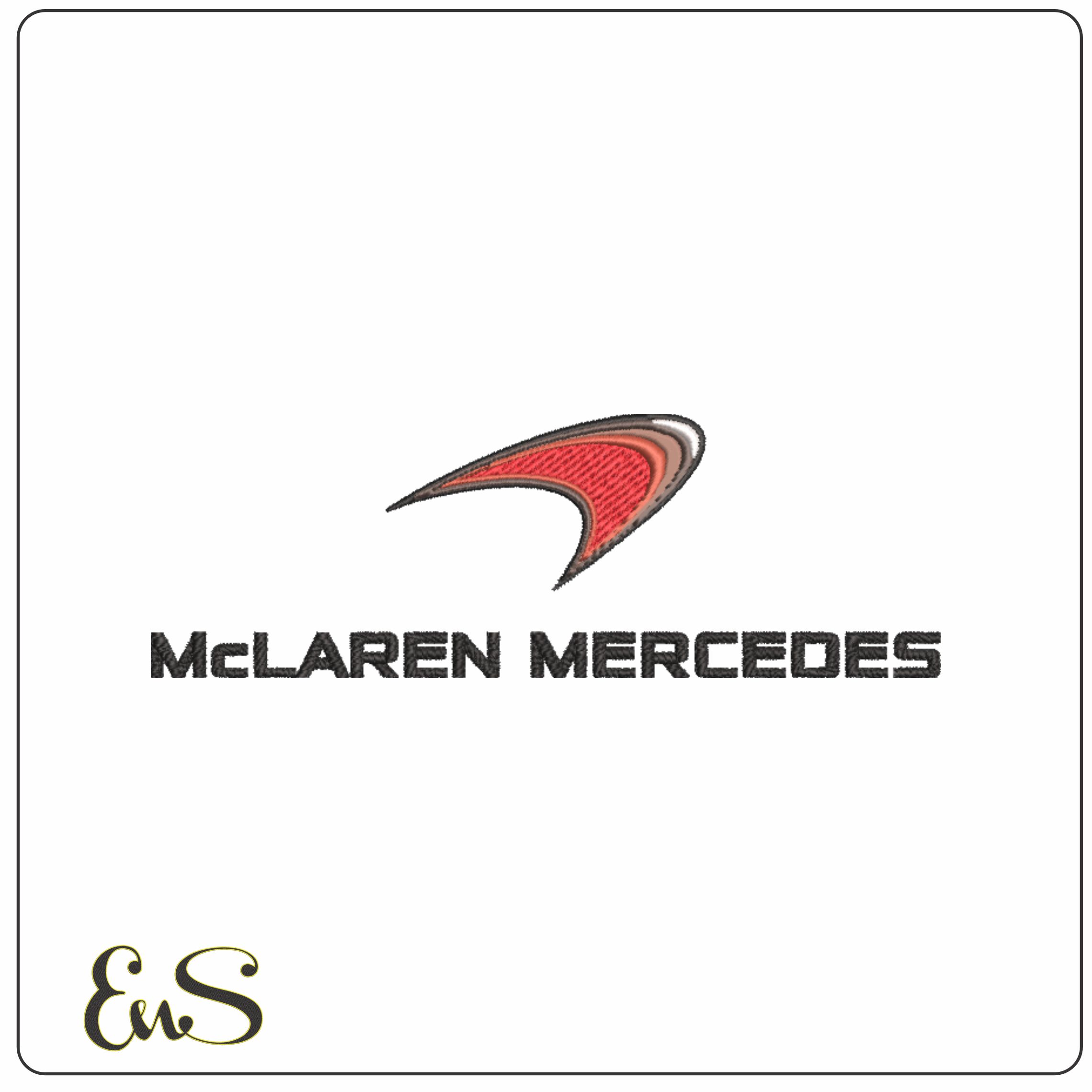 Mclaren Mercedes Car Logo embroidery design - Orange design machine pattern Car Auto Company embroidery file instant download in a frame