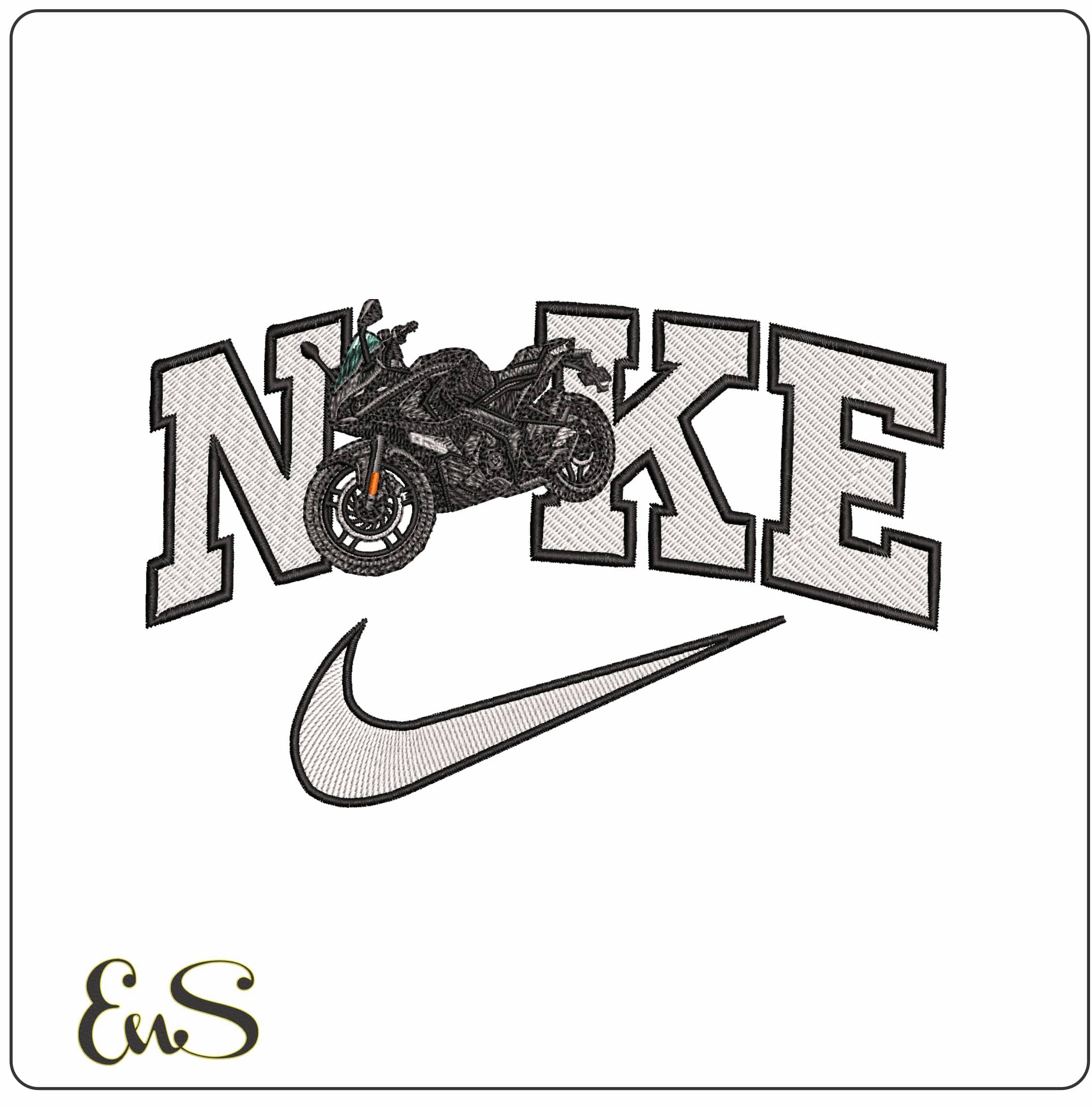 Nike Pulsar RS200 Motorbike  - Elegant embroidery design file-instant download