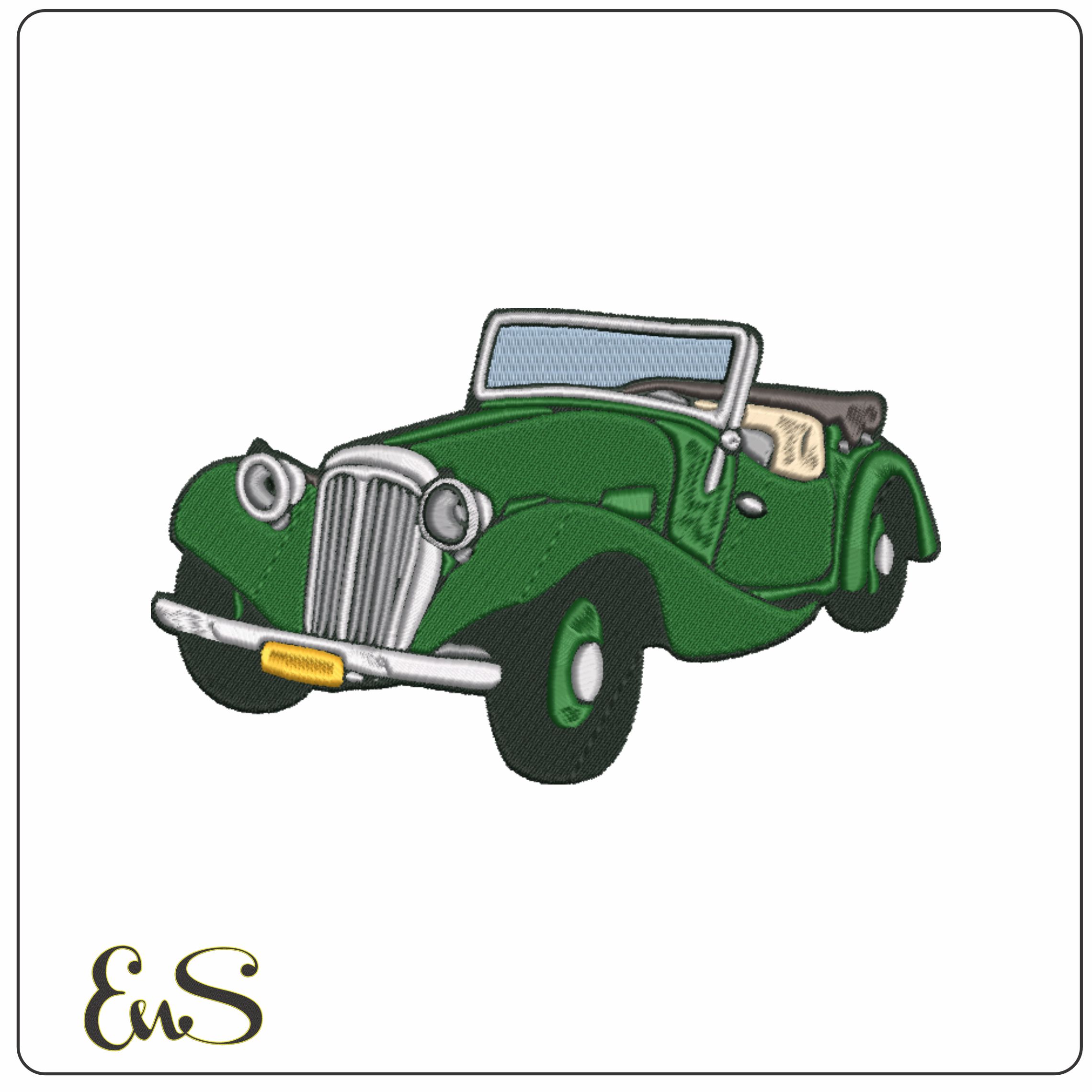 Early Morgan car embroidery design - Classic car embroidery design machine pattern toddler embroidery file - instant download in a frame