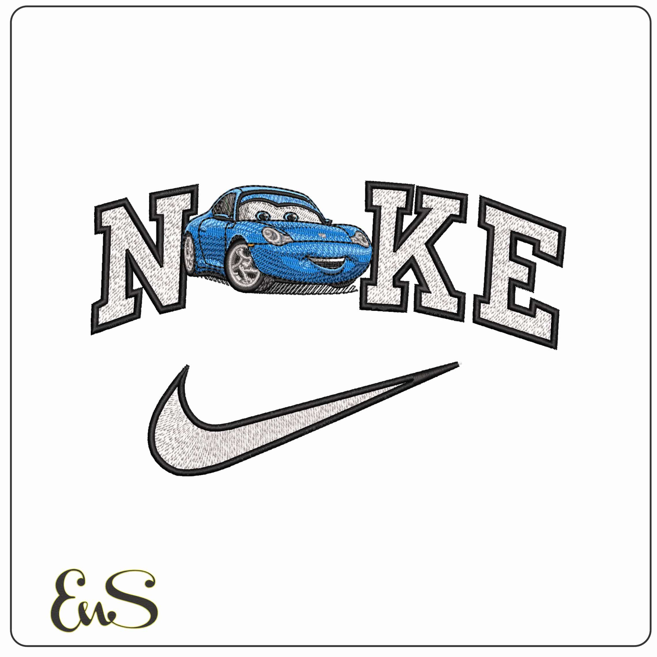 Nike Sally Carrera Cars Disney - Elegant embroidery design file-instant download