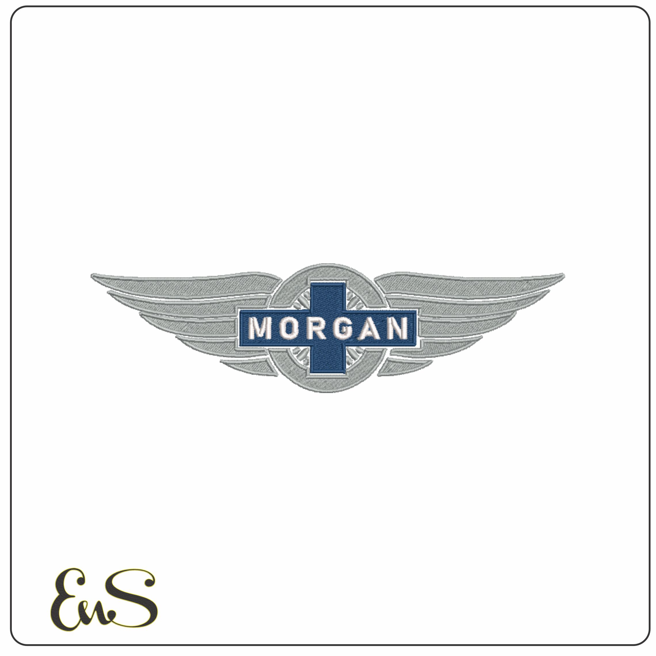 Morgan Car Logo embroidery design - Wings design machine pattern Car Auto Company embroidery file instant download in a frame