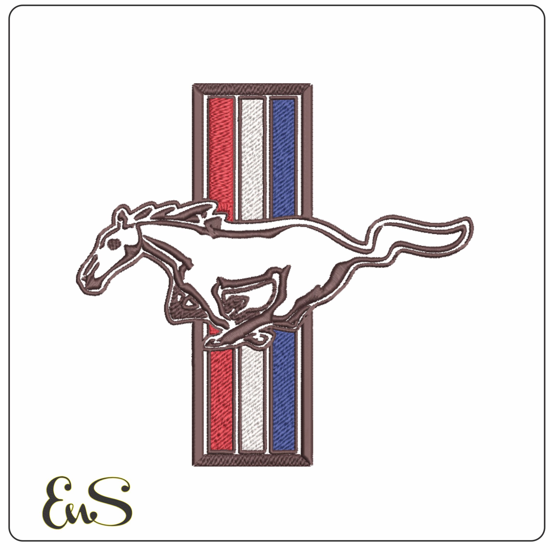 Mustang - Ford Car Logo embroidery design - Iconic Logo design machine pattern Car Auto Company embroidery file instant download in a frame