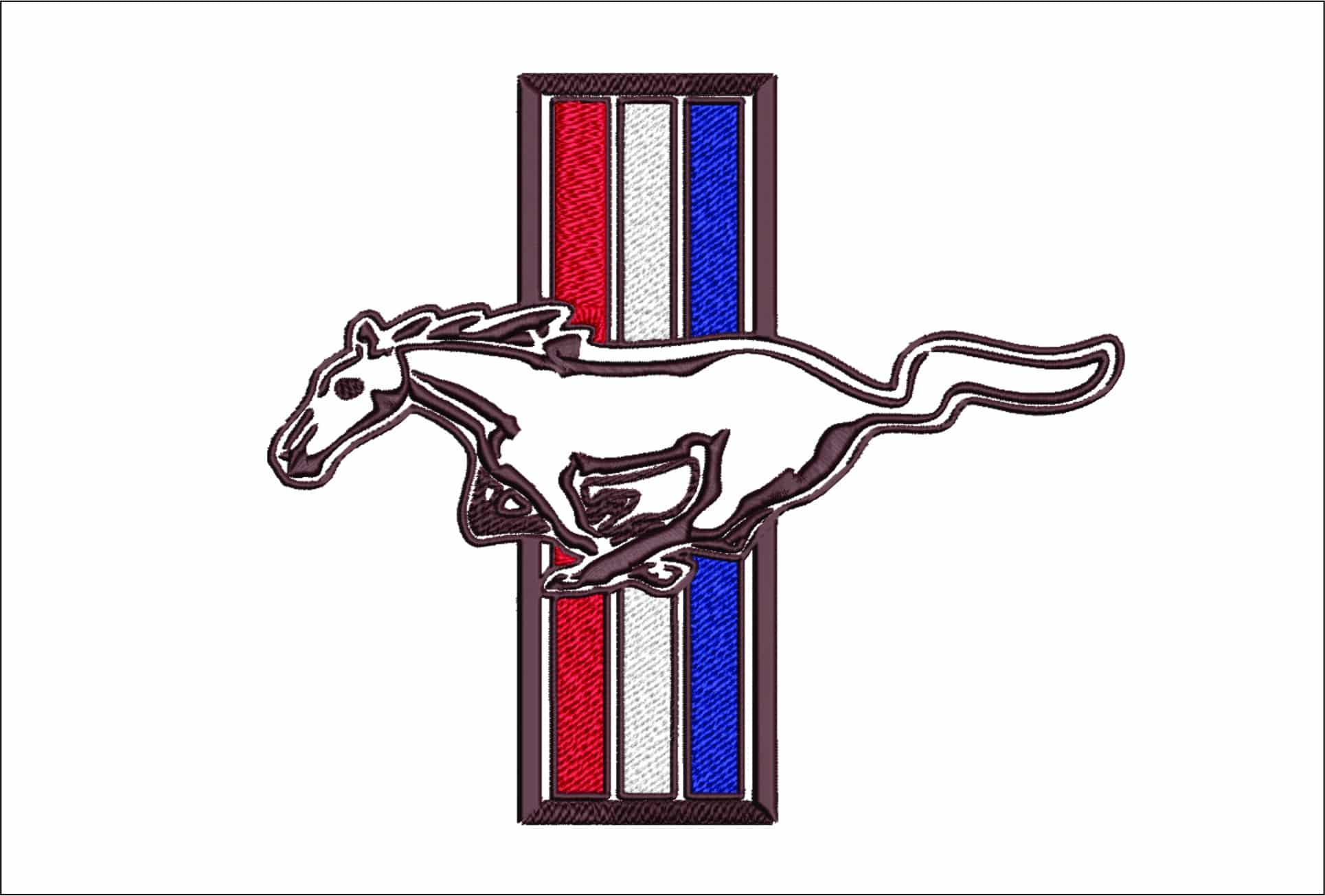 Mustang - Ford Car Logo embroidery design - Iconic Logo design machine pattern Car Auto Company embroidery file instant download in a frame
