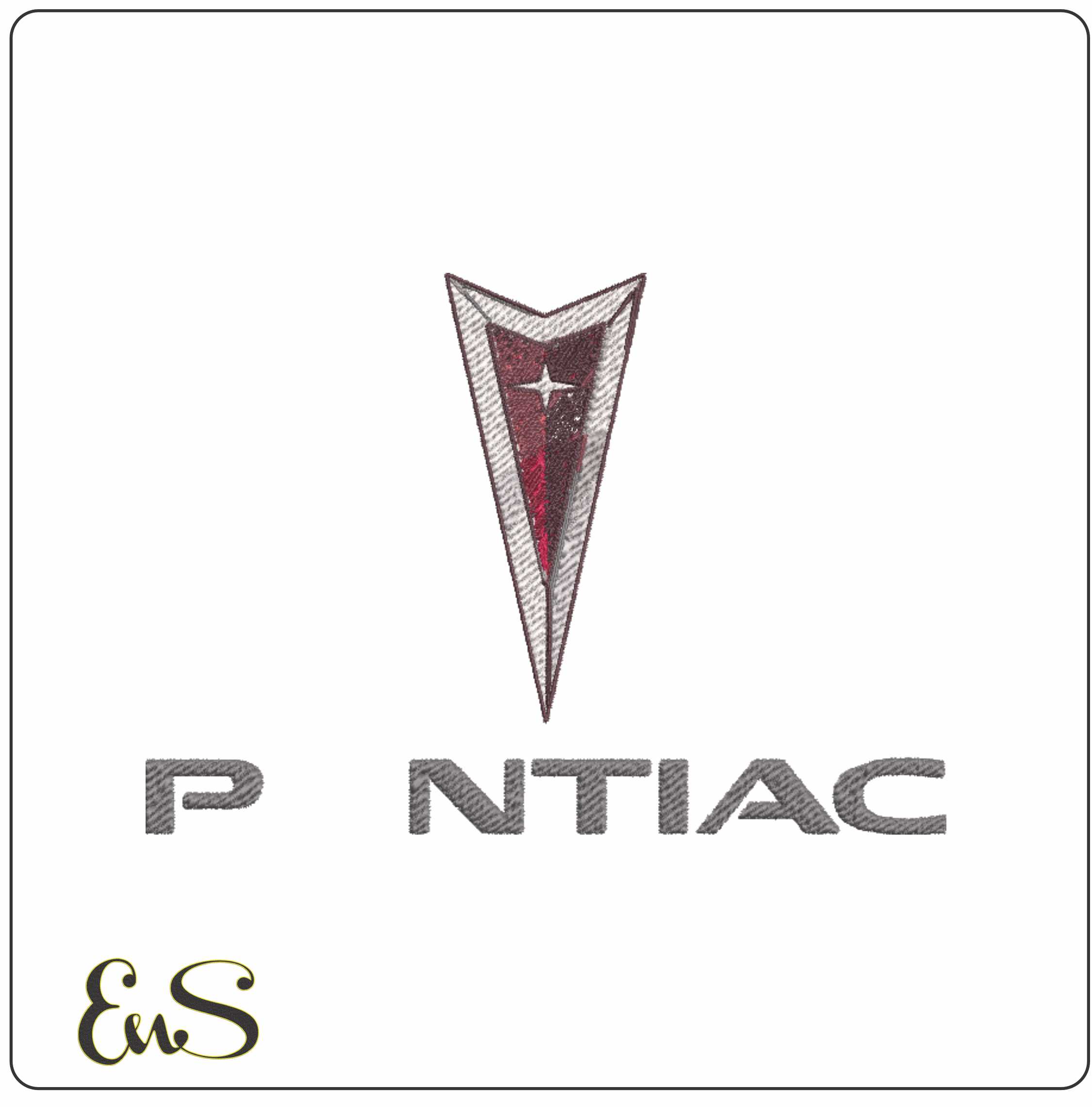 Pontiac Car Logo embroidery design - Trans am design machine pattern Car Auto Company embroidery file instant download in a frame