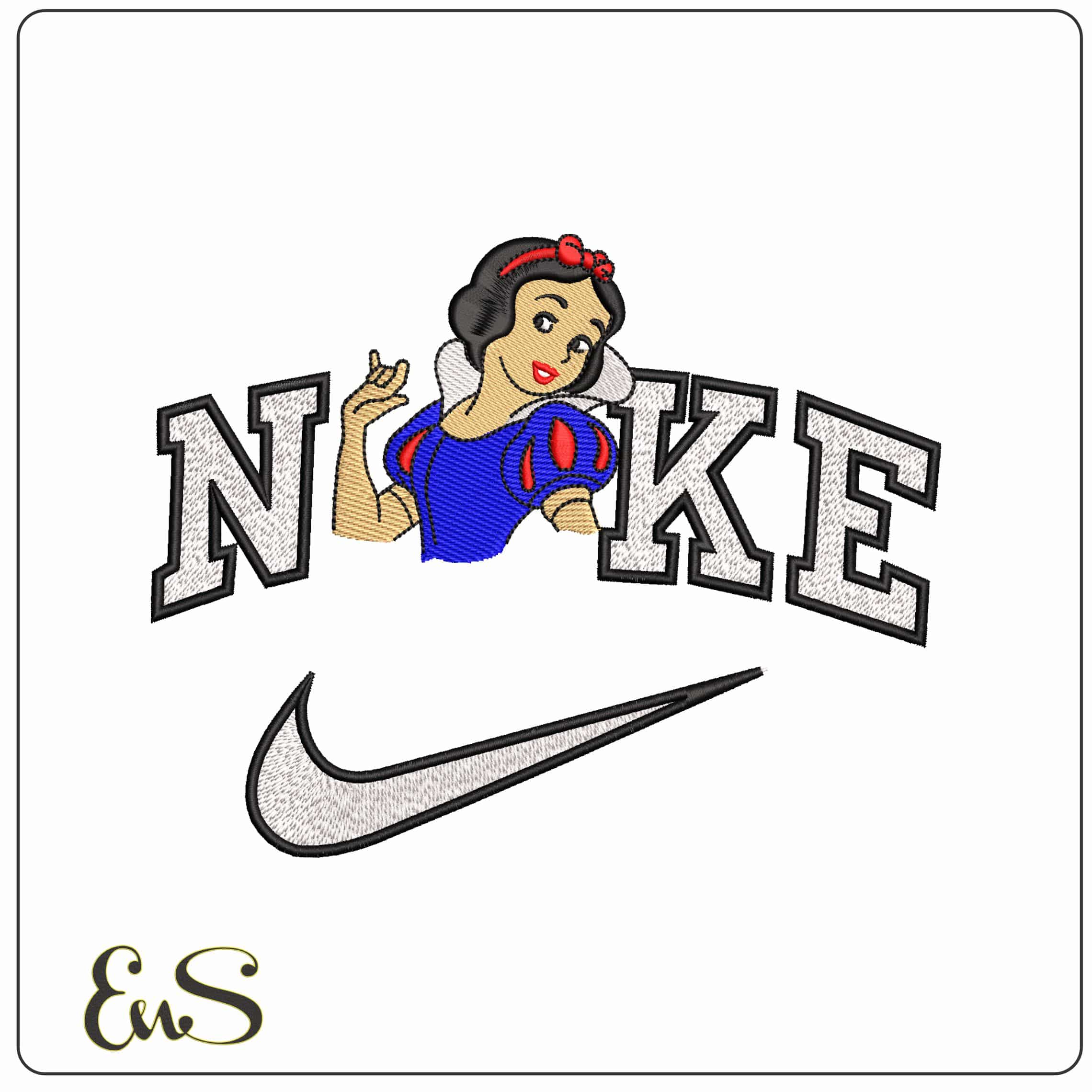 Nike Snow White Snow White and the Seven Dwarfs Disney - Elegant embroidery design file-instant download