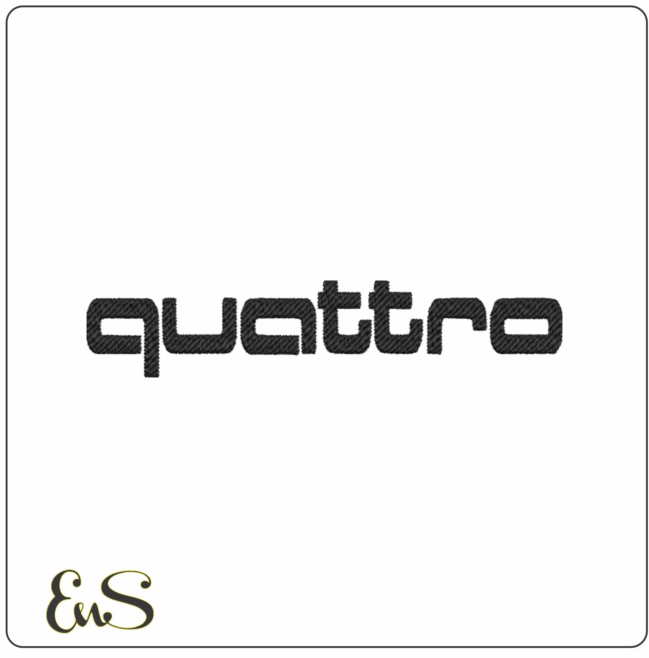 Quattro Audi Car Logo embroidery design - VW group design machine pattern Car Auto Company embroidery file instant download in a frame