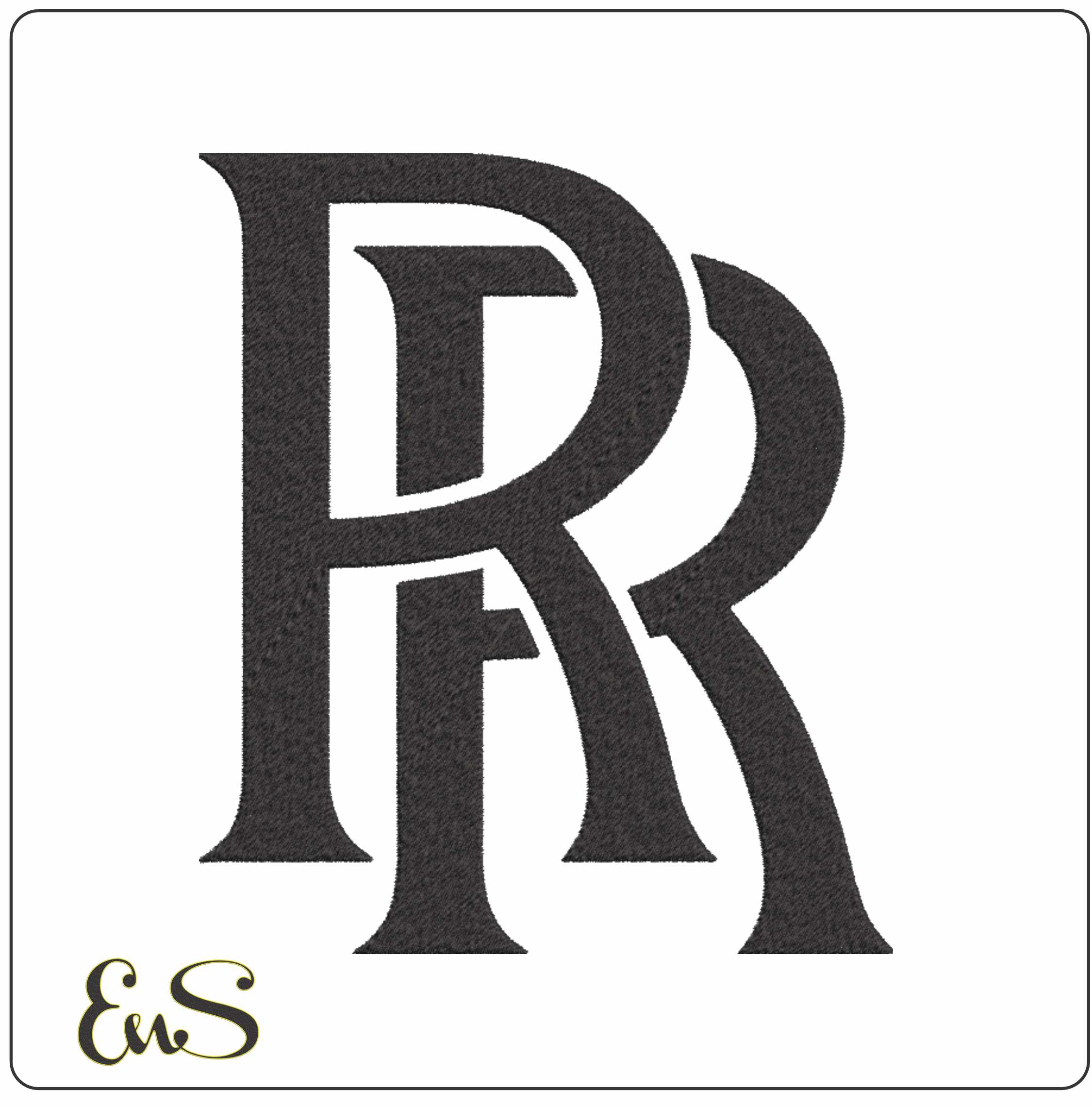 Rolls Royce Car Logo embroidery design - Logo design machine pattern Car Auto Company embroidery file instant download in a frame