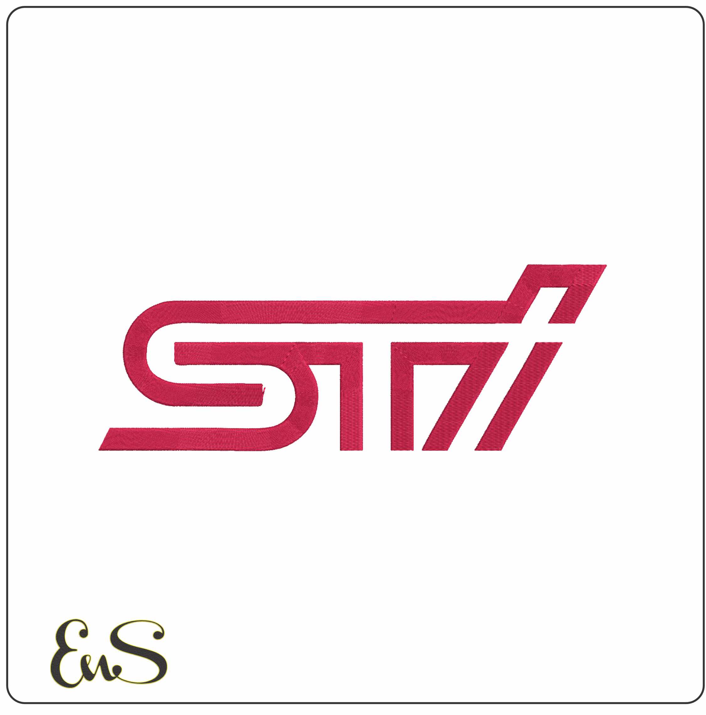 Subaru WRX STI Car Logo embroidery design - STI design machine pattern Car Auto Company embroidery file instant download in a frame
