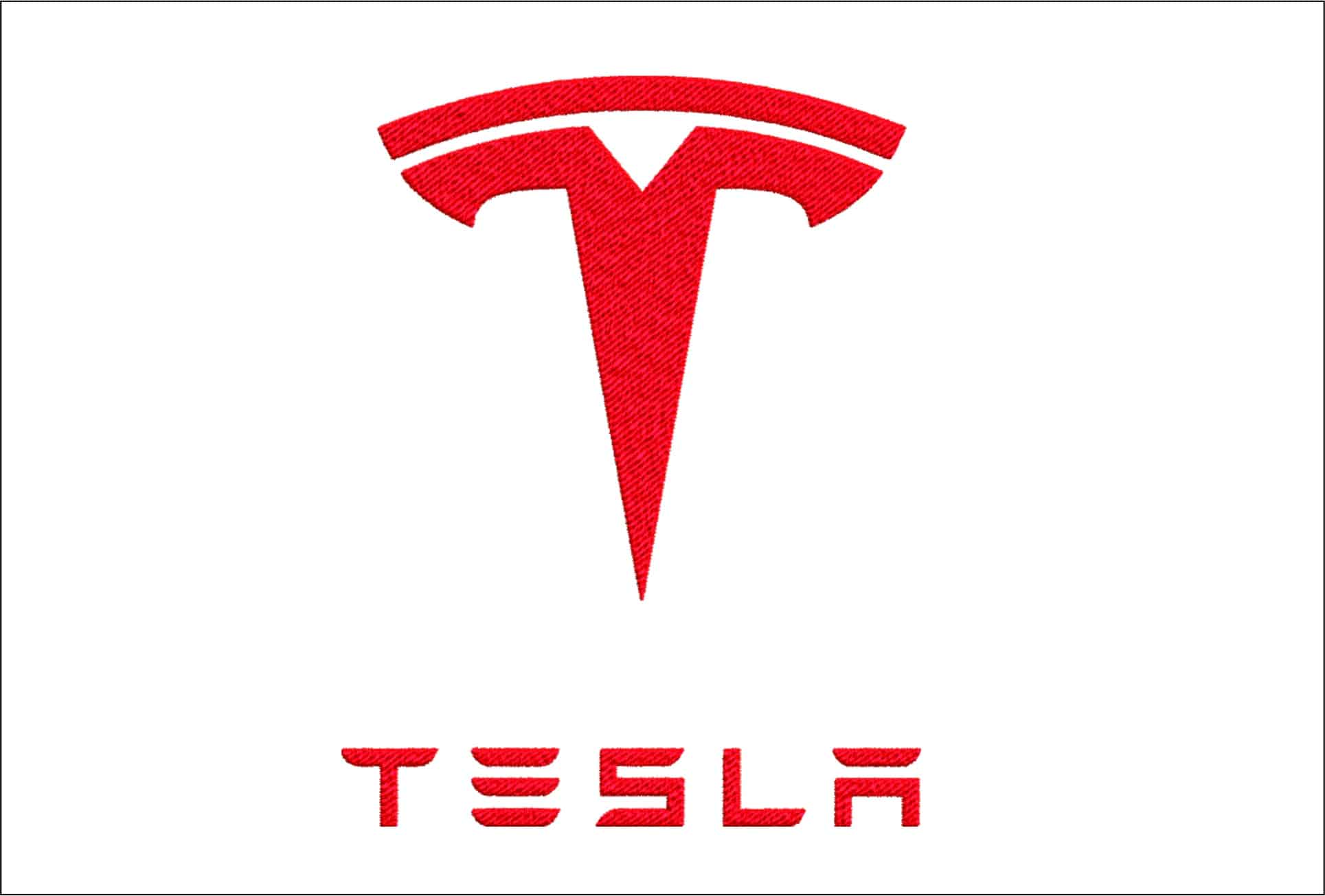 Tesla Car Logo embroidery design - Iconic Logo design machine pattern Car Auto Company embroidery file instant download in a frame