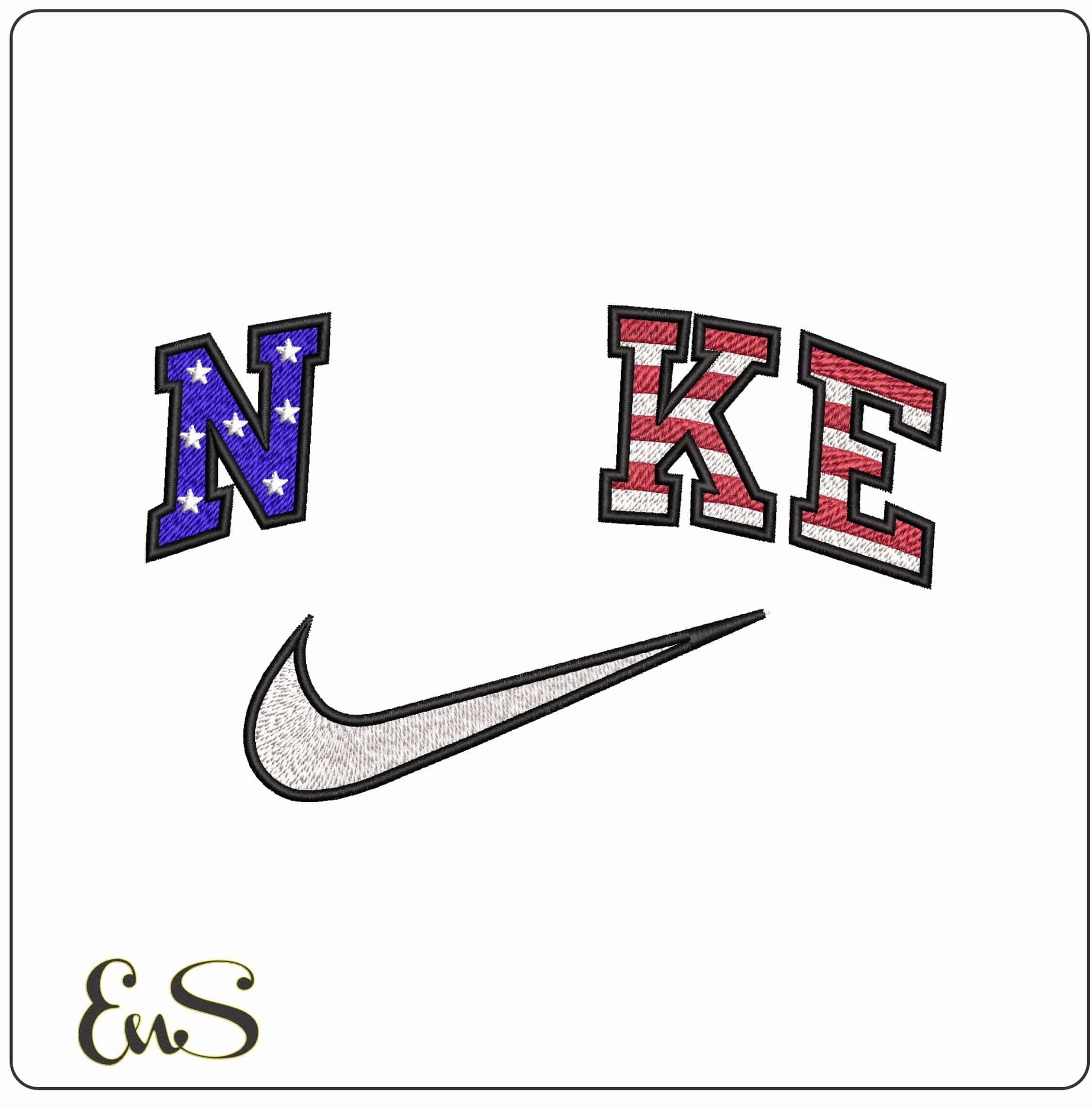 Nike USA Base  - Elegant embroidery design file-instant download