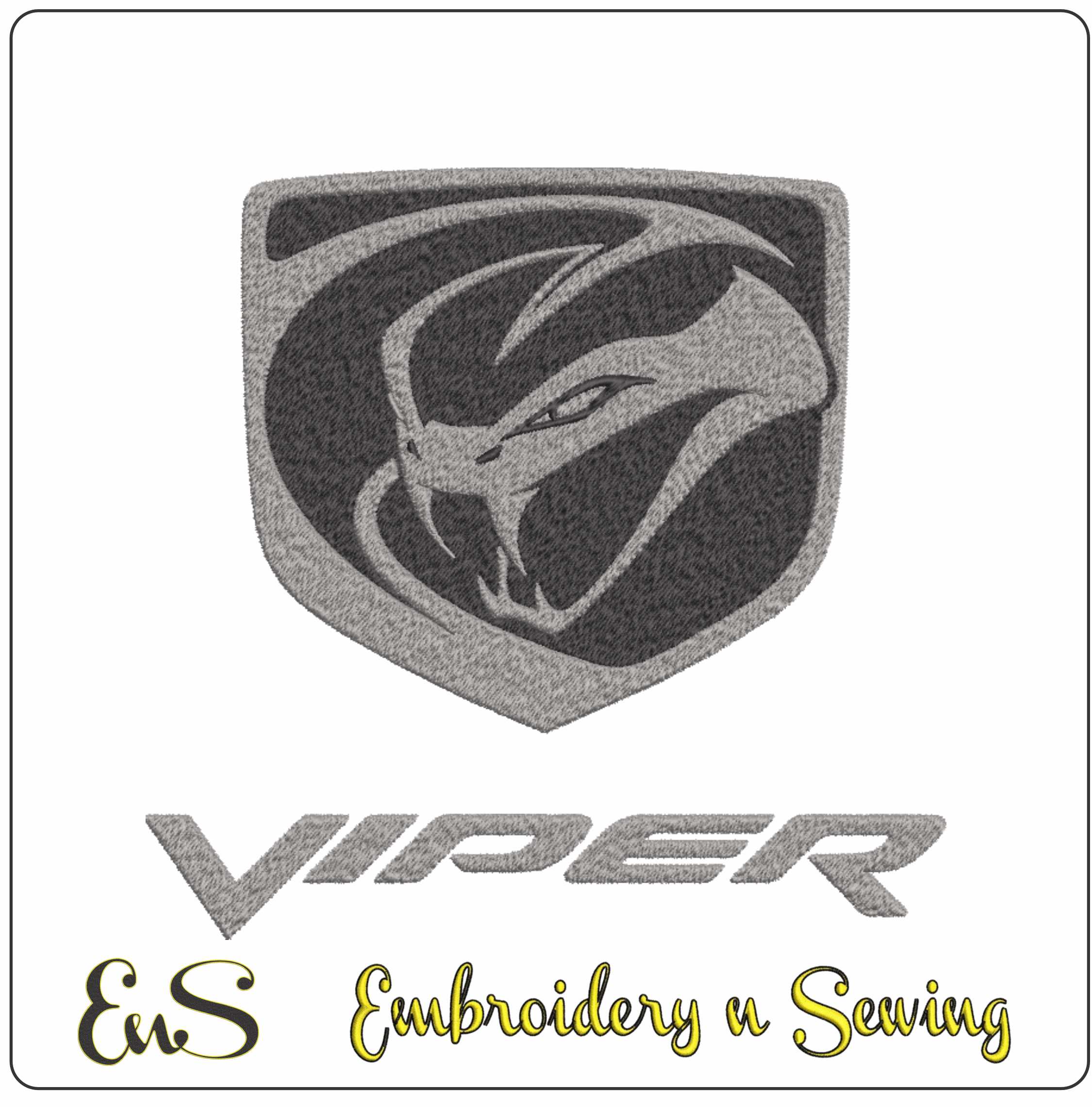 Viper Logo embroidery design - Dodge Viper design machine pattern Car Auto Company embroidery file instant download in a frame