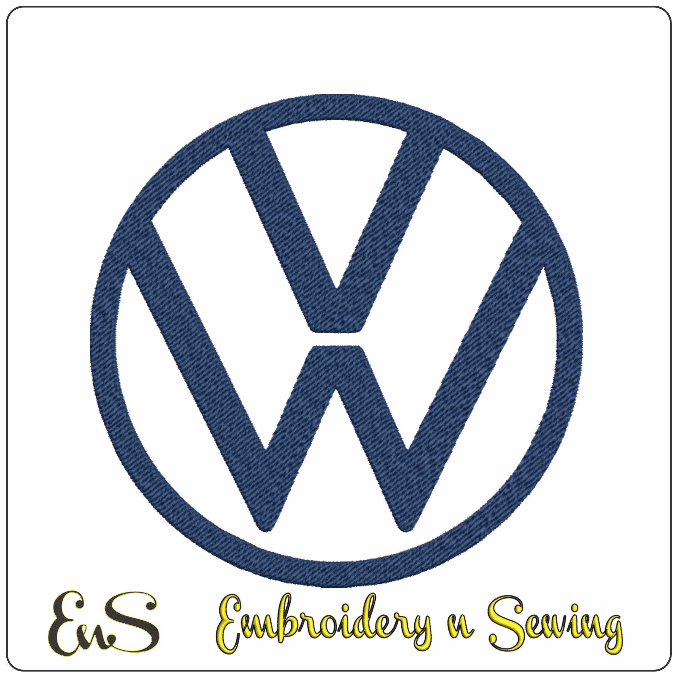 Volkswagen Car Logo embroidery design - VW group design machine pattern Car Auto Company embroidery file instant download in a frame