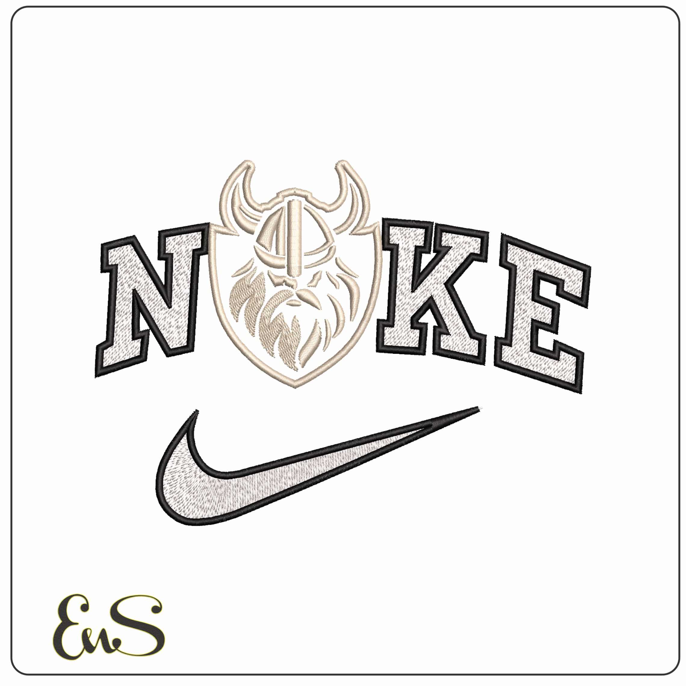 Nike Vikings outline  - Elegant embroidery design file-instant download