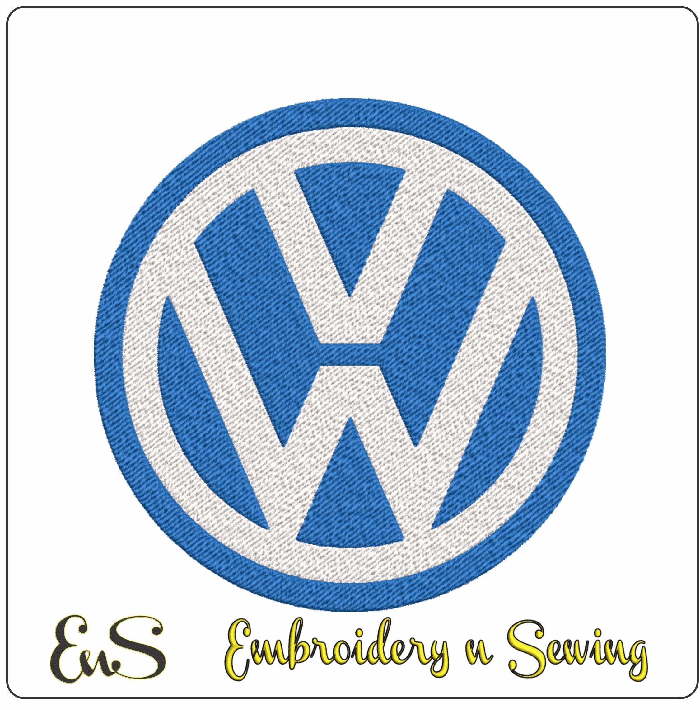 Volkswagen Car Logo embroidery design - VW group design machine pattern Car Auto Company embroidery file instant download in a frame