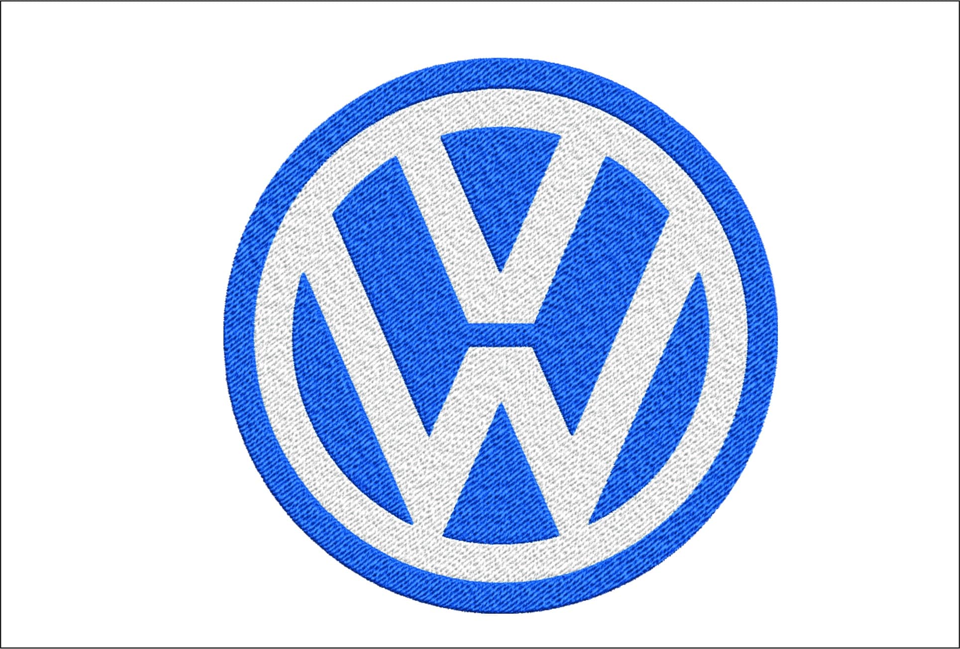 Volkswagen Car Logo embroidery design - VW group design machine pattern Car Auto Company embroidery file instant download in a frame