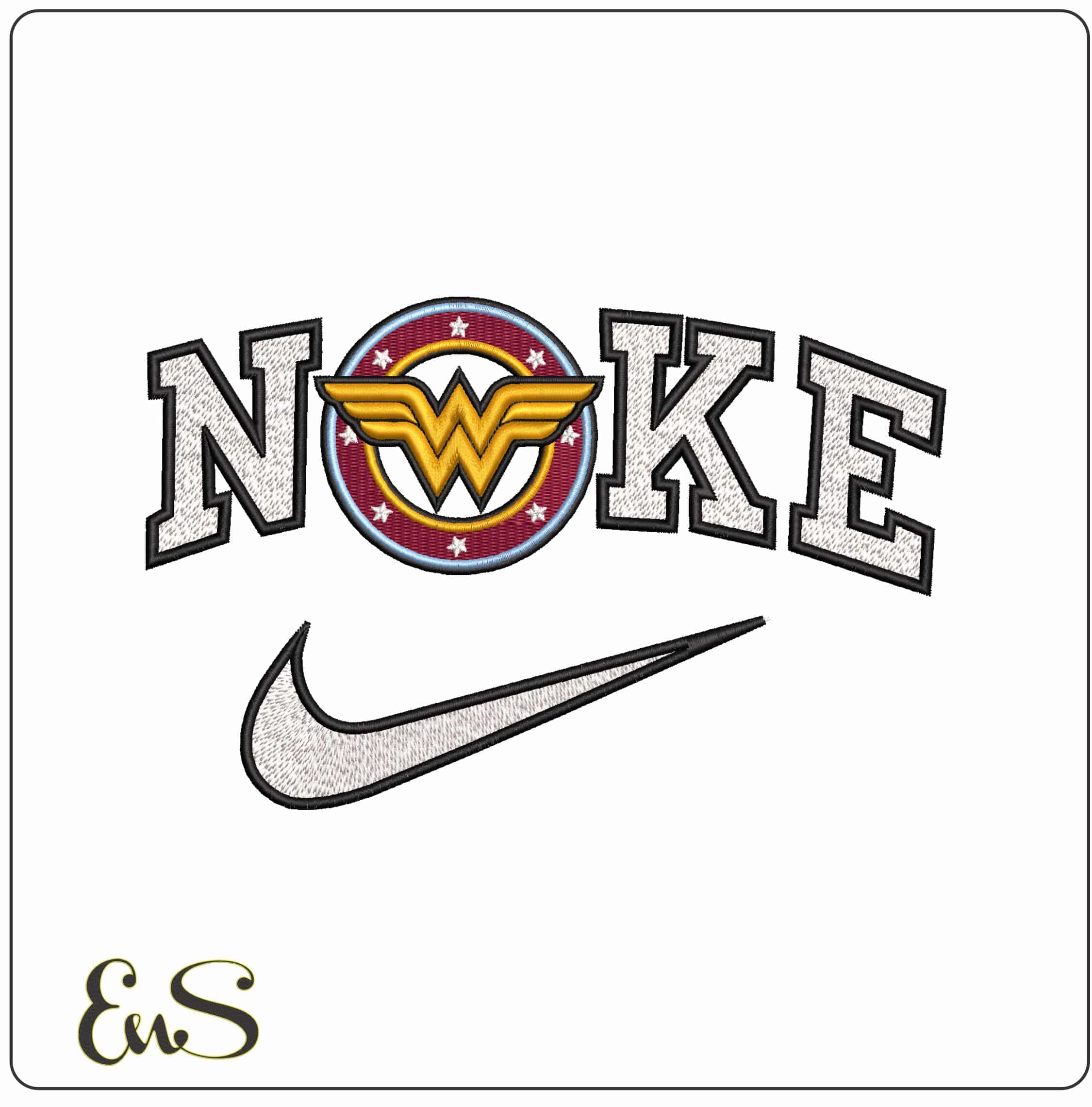 Nike Wonder Woman WW Emblem DC Comics  - Elegant embroidery design file-instant download