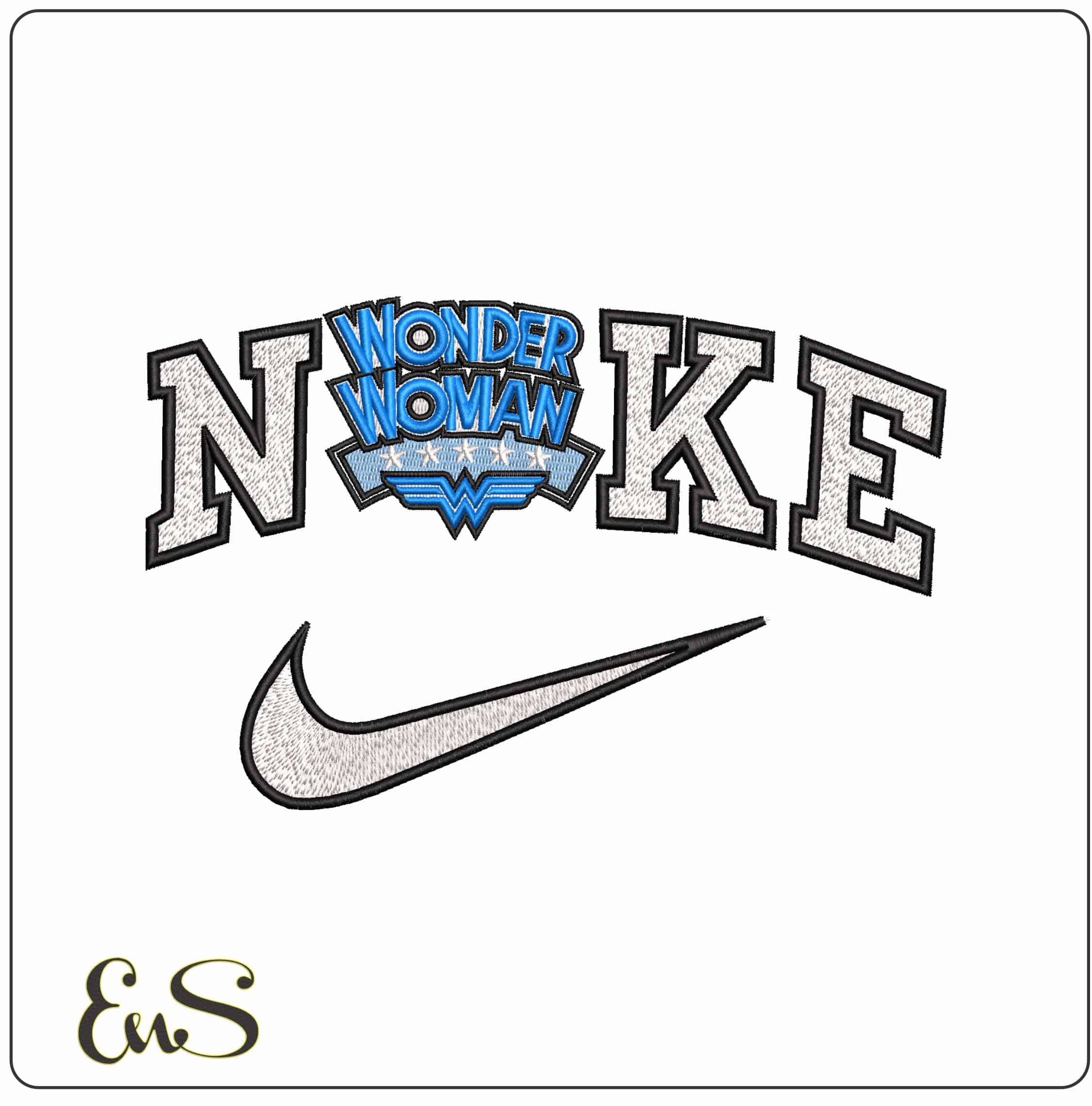 Nike Wonder Woman WW Sign DC Comics  - Elegant embroidery design file-instant download