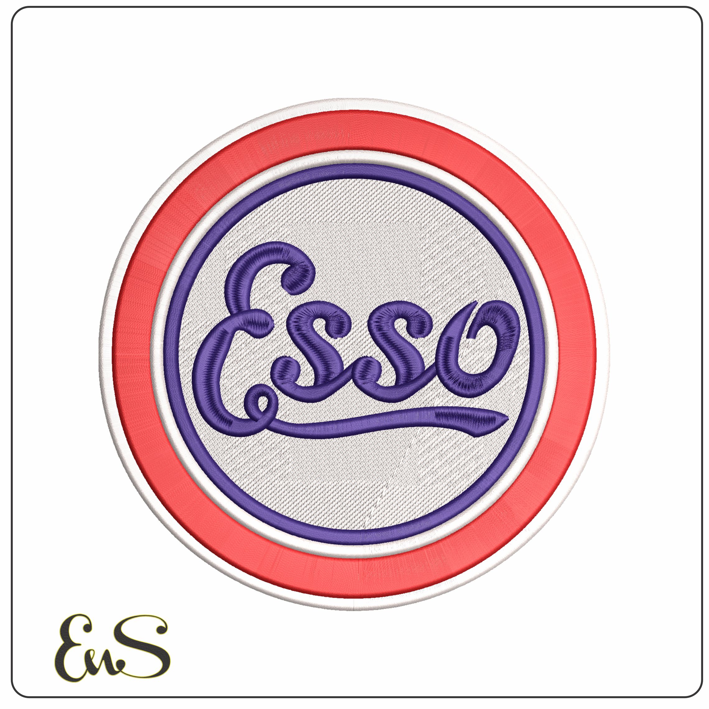Original Esso Petrol Logo Brand - Elegant embroidery design file-instant download