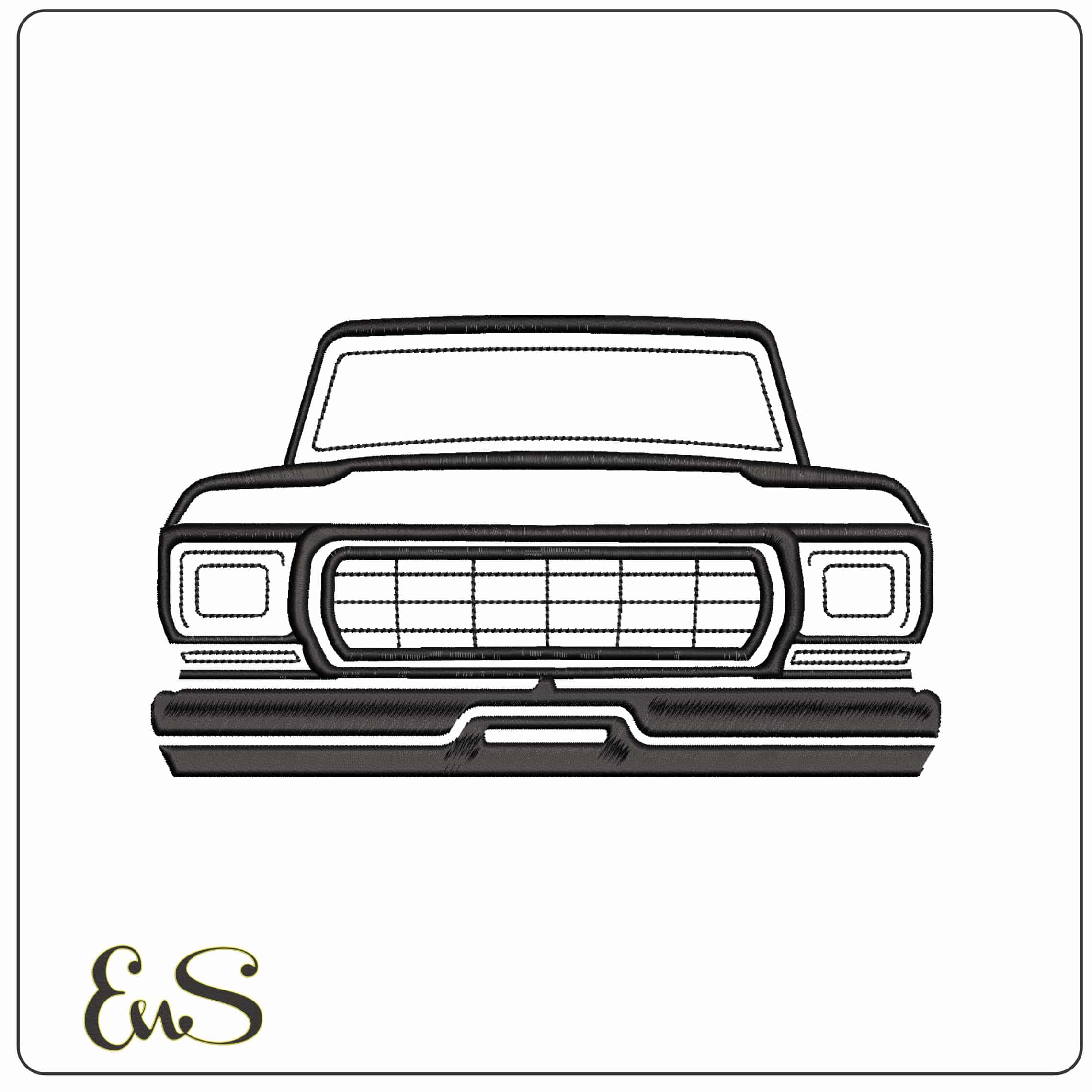 Pick Line Drawing - Elegant embroidery design file-instant download
