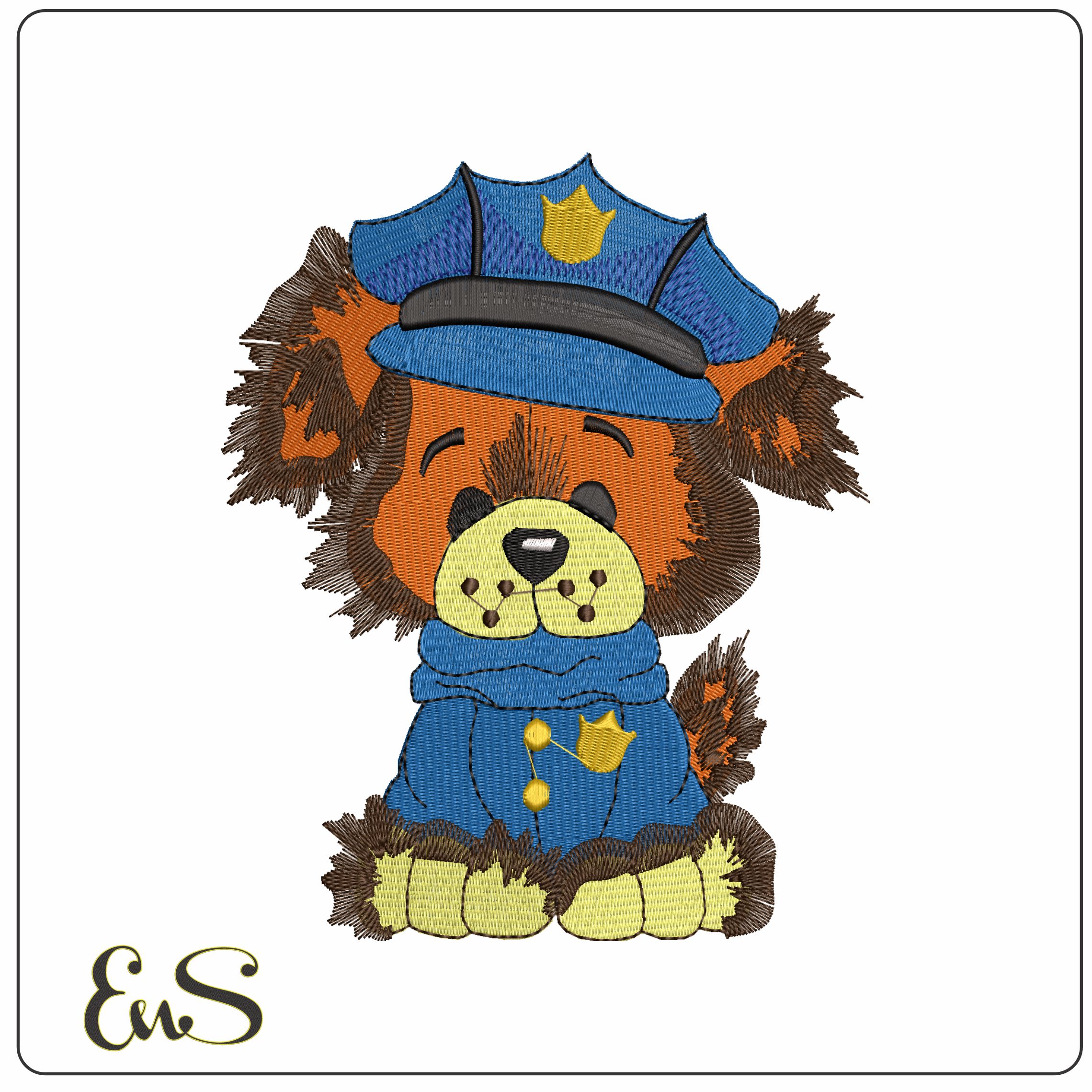 Police Dog - Elegant embroidery design file-instant download