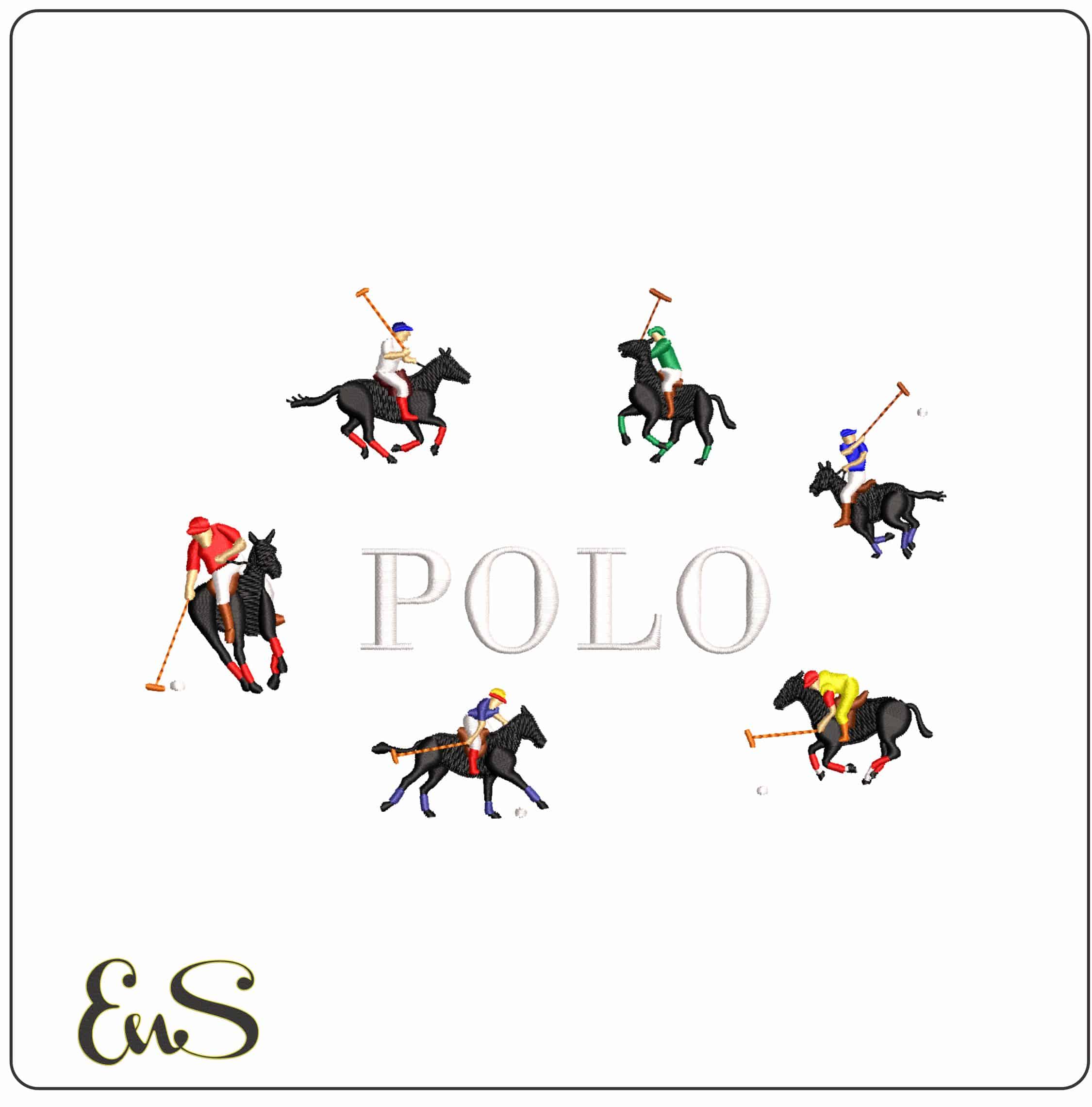 Polo with Polo playeers Brand - Elegant embroidery design file-instant download