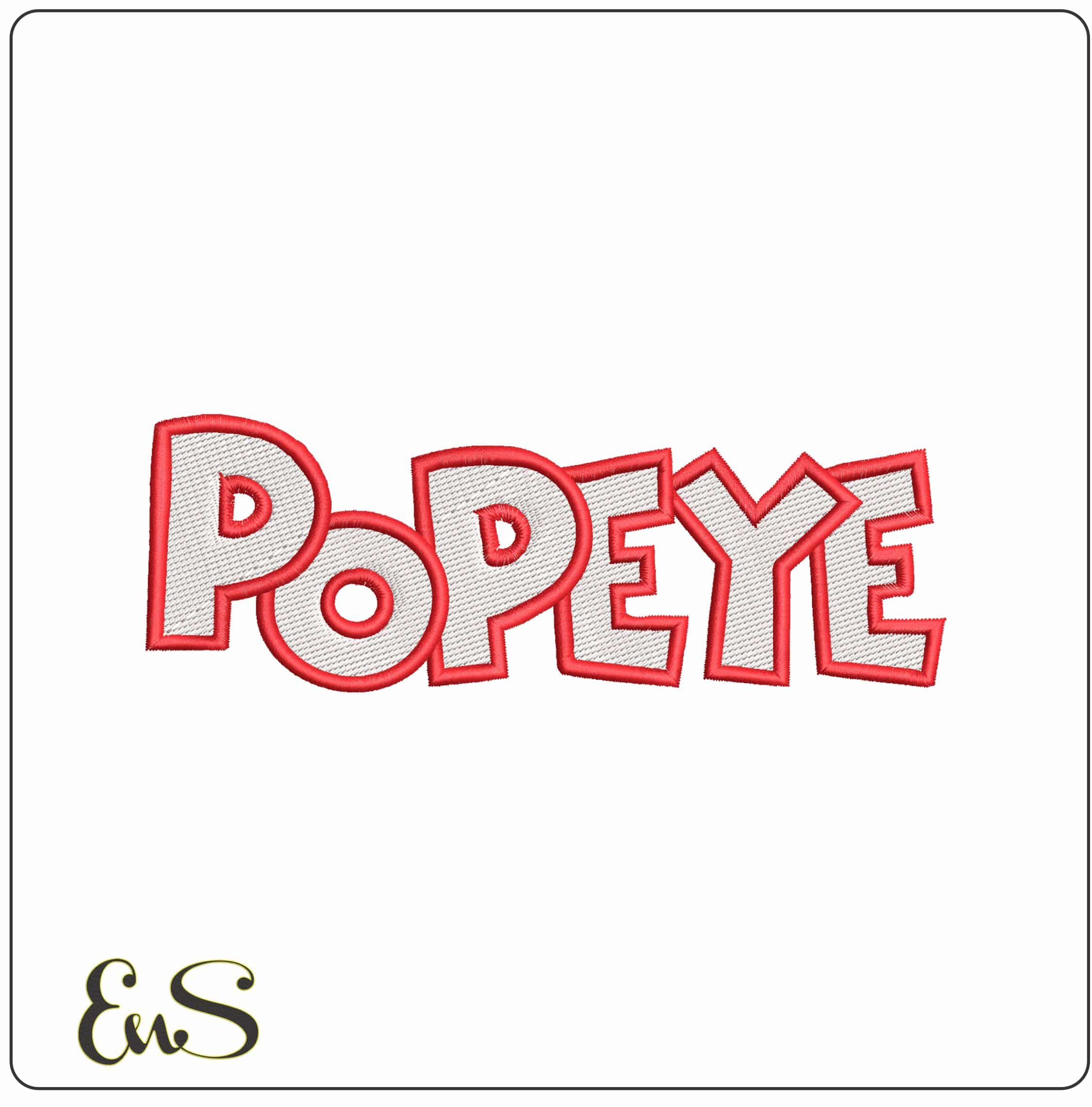 Popeye Logo   - Elegant embroidery design file-instant download