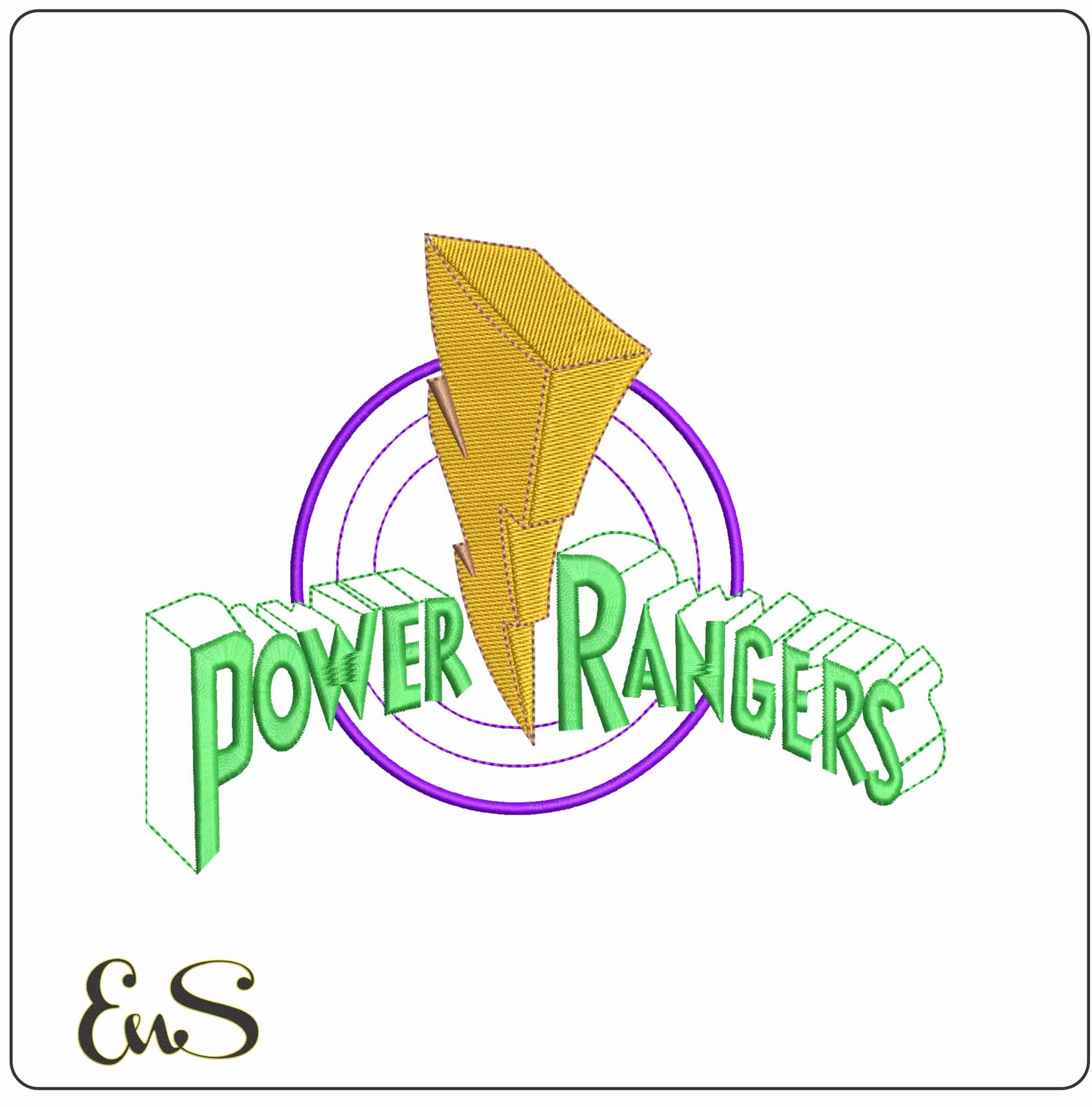 Power Rangers Logo - Elegant embroidery design file-instant download