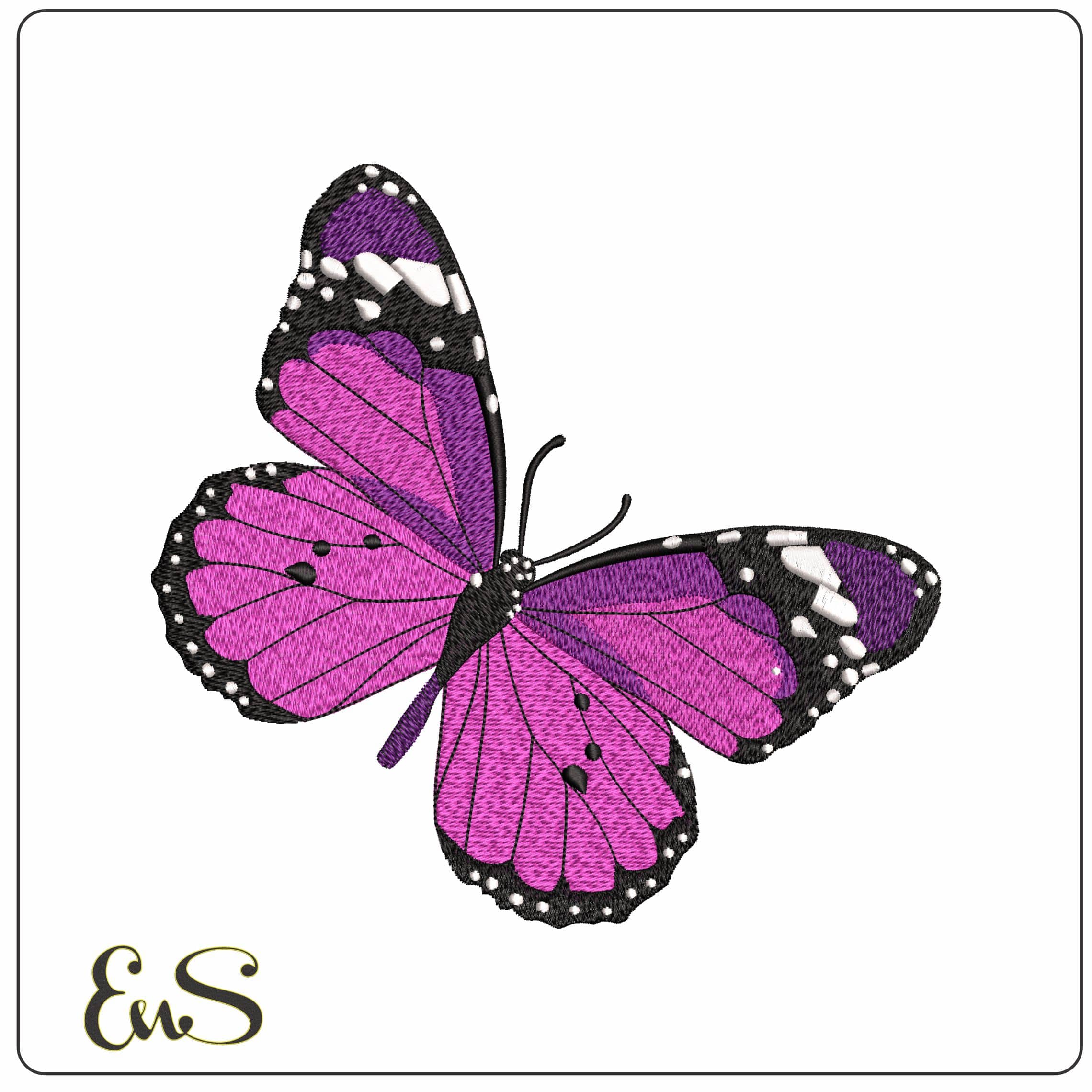 Purple Butterfly   - Elegant embroidery design file-instant download