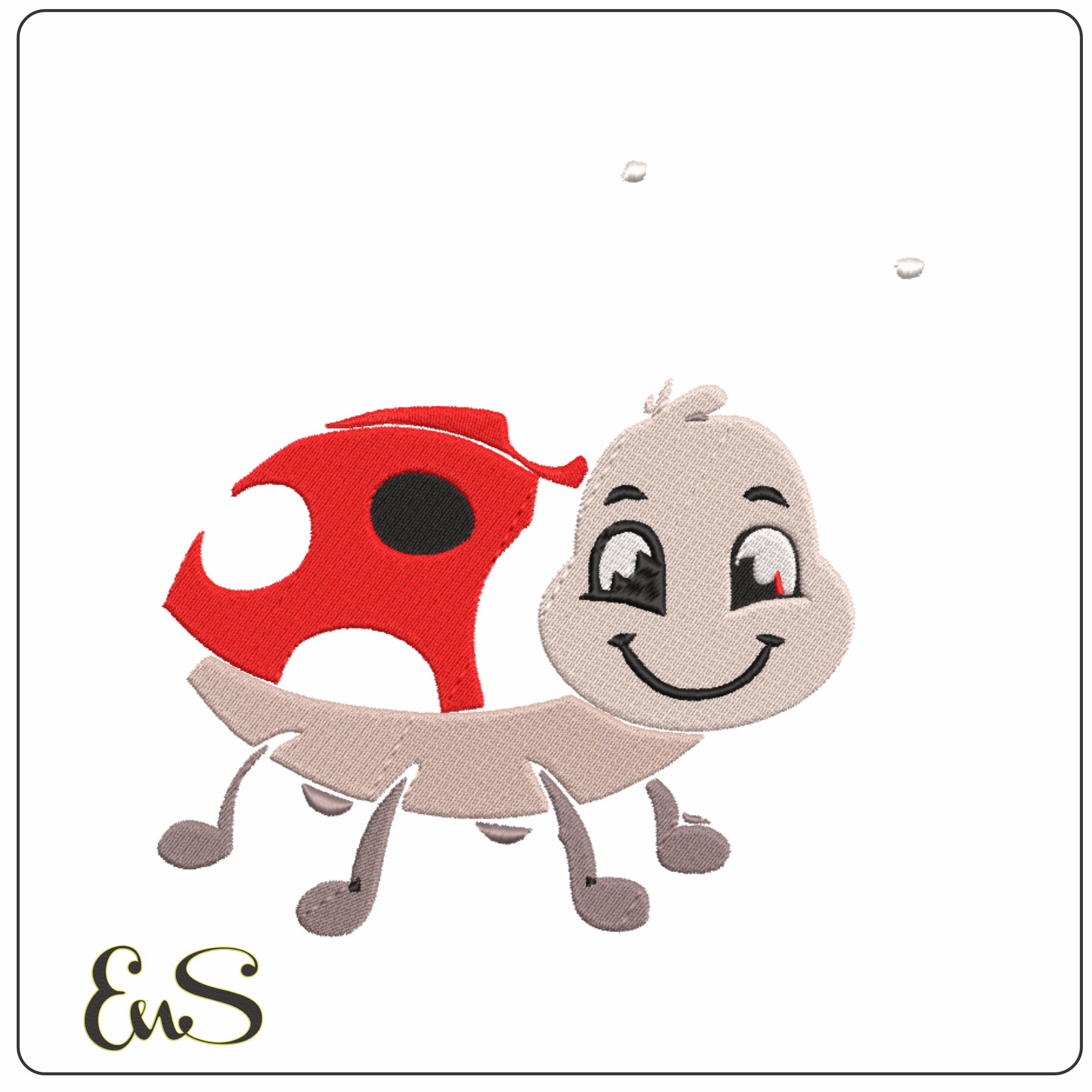 Ladybird embroidery design Lady Bug embroidery design machine pattern Baby toddler embroidery file instant download in a frame
