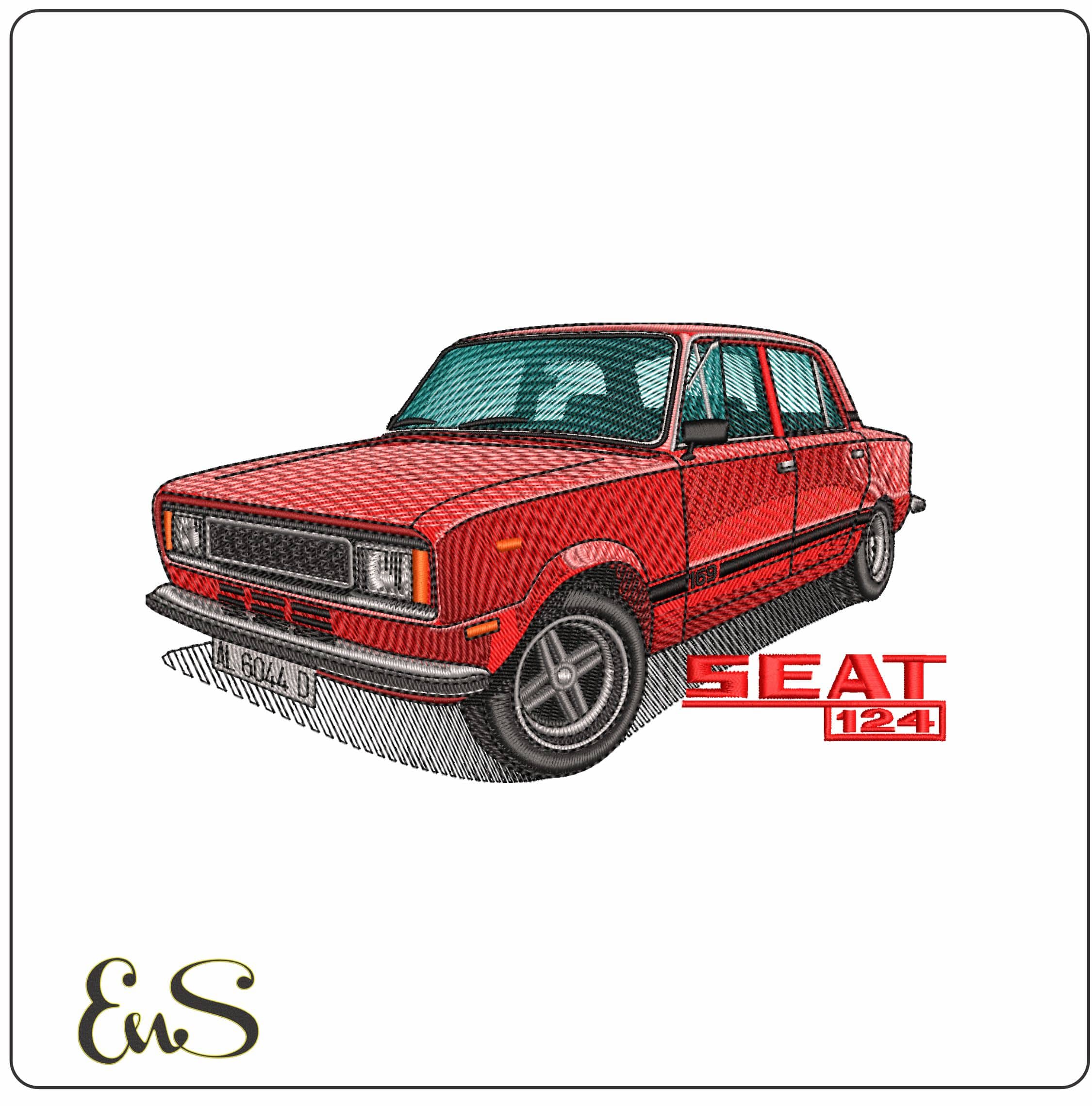 Seat 124 with Logo - Elegant embroidery design file-instant download