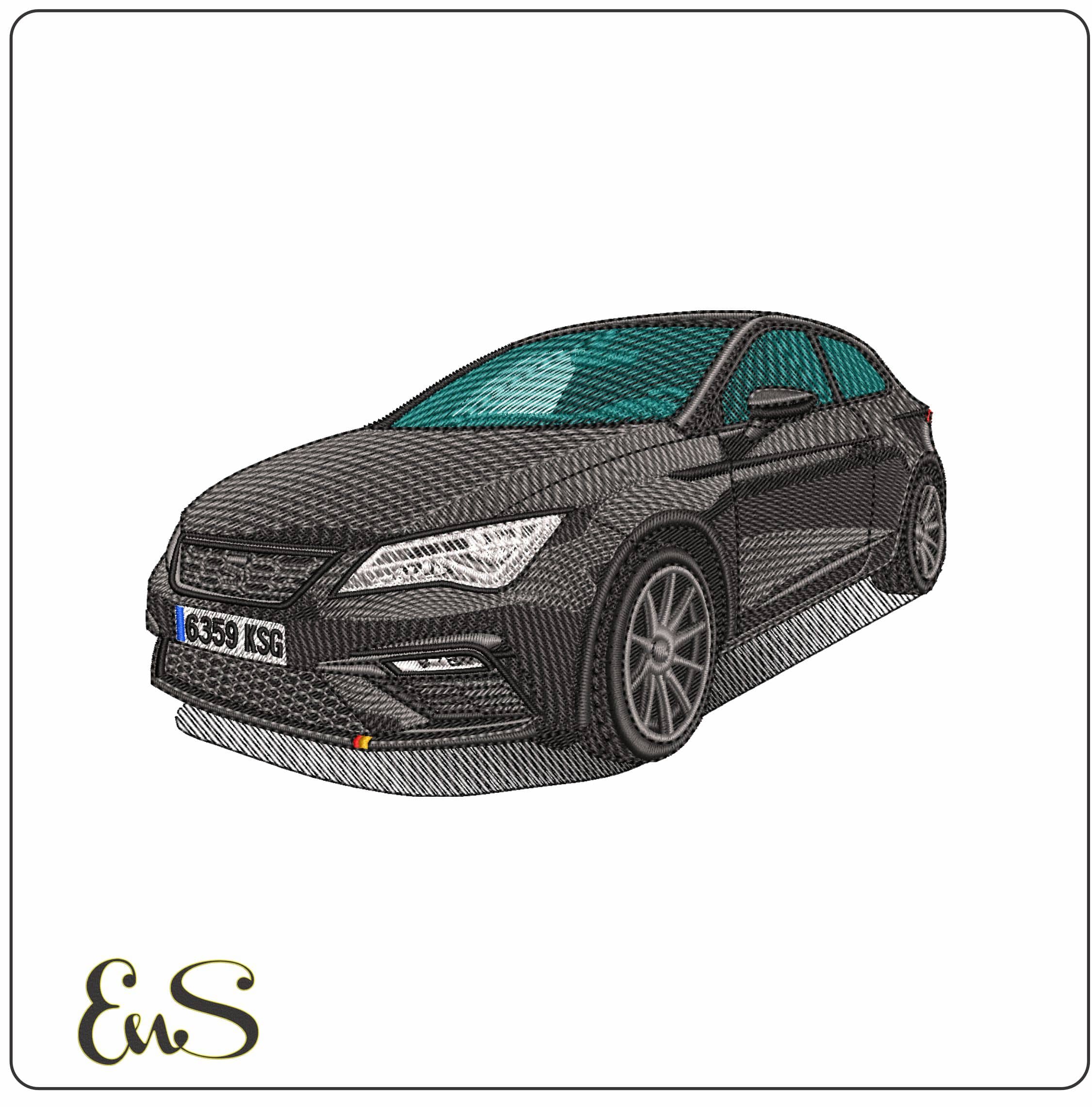 Seat Leon Cupra FR - Elegant embroidery design file-instant download