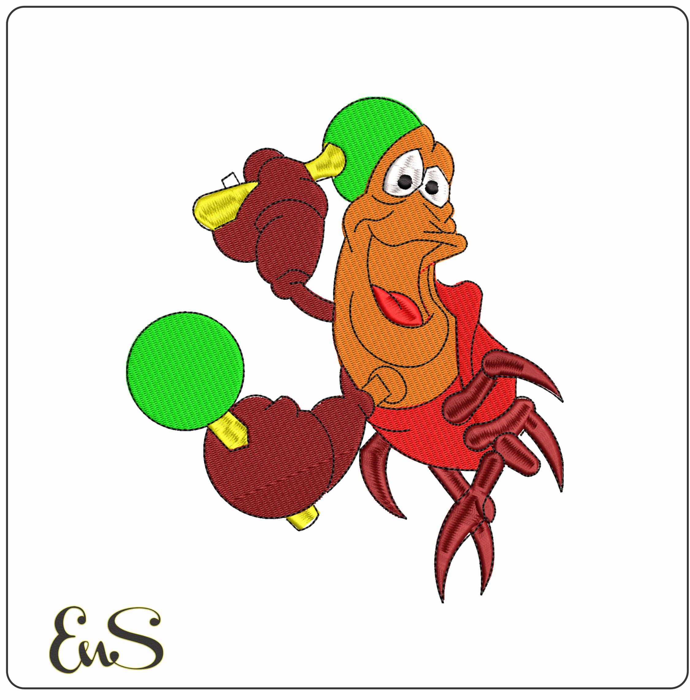 Sebastian the Crab Dancing The Little Mermaid - Elegant embroidery design file-instant download