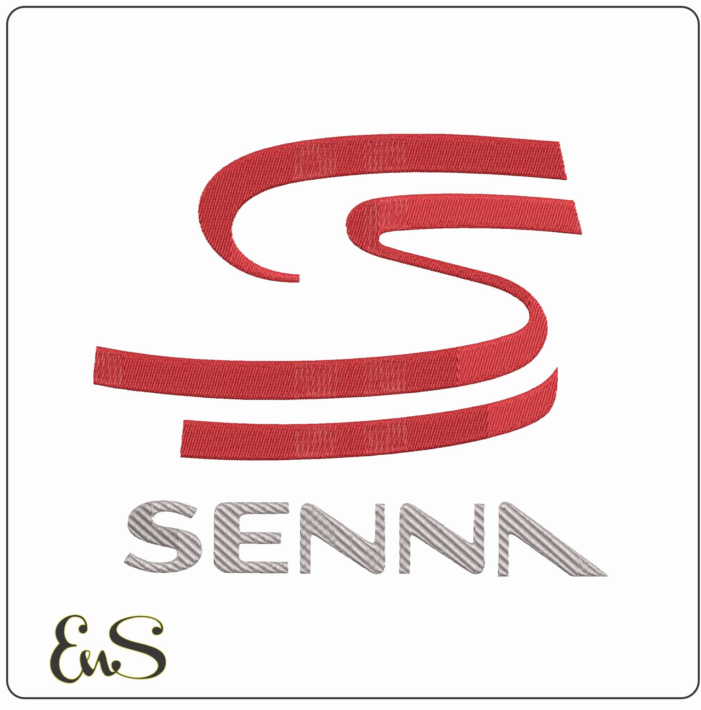 Senna Logo with S  - Elegant embroidery design file-instant download