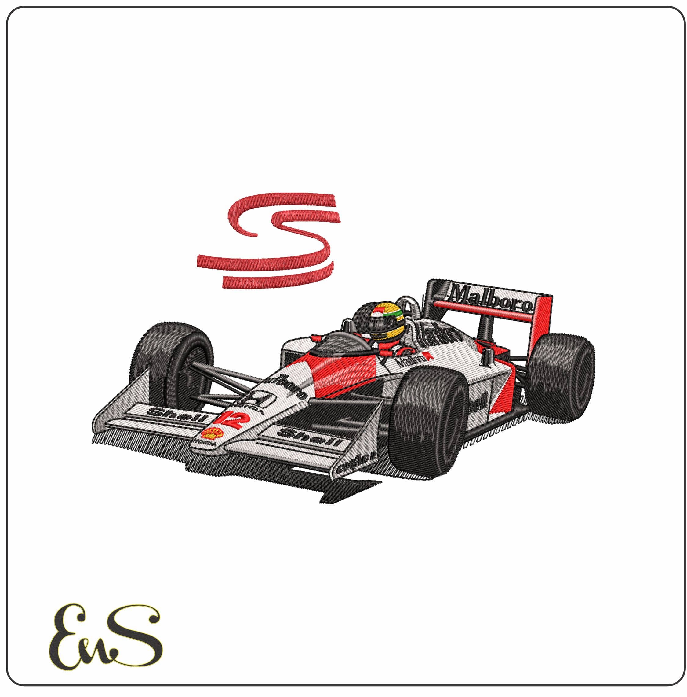 Senna MP 12 4 with Senna S  - Elegant embroidery design file-instant download