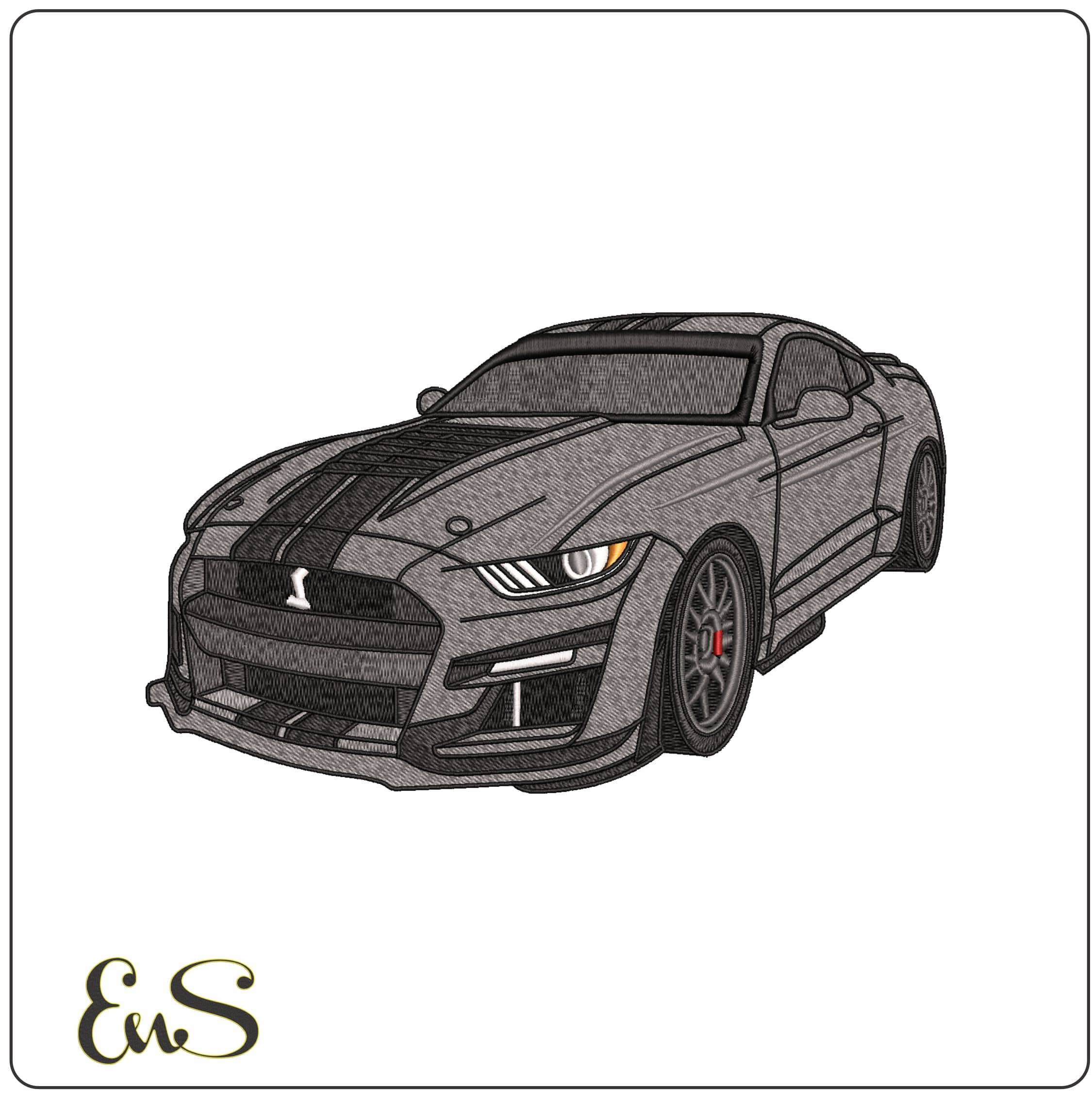 Shelby Mustang - Elegant embroidery design file-instant download