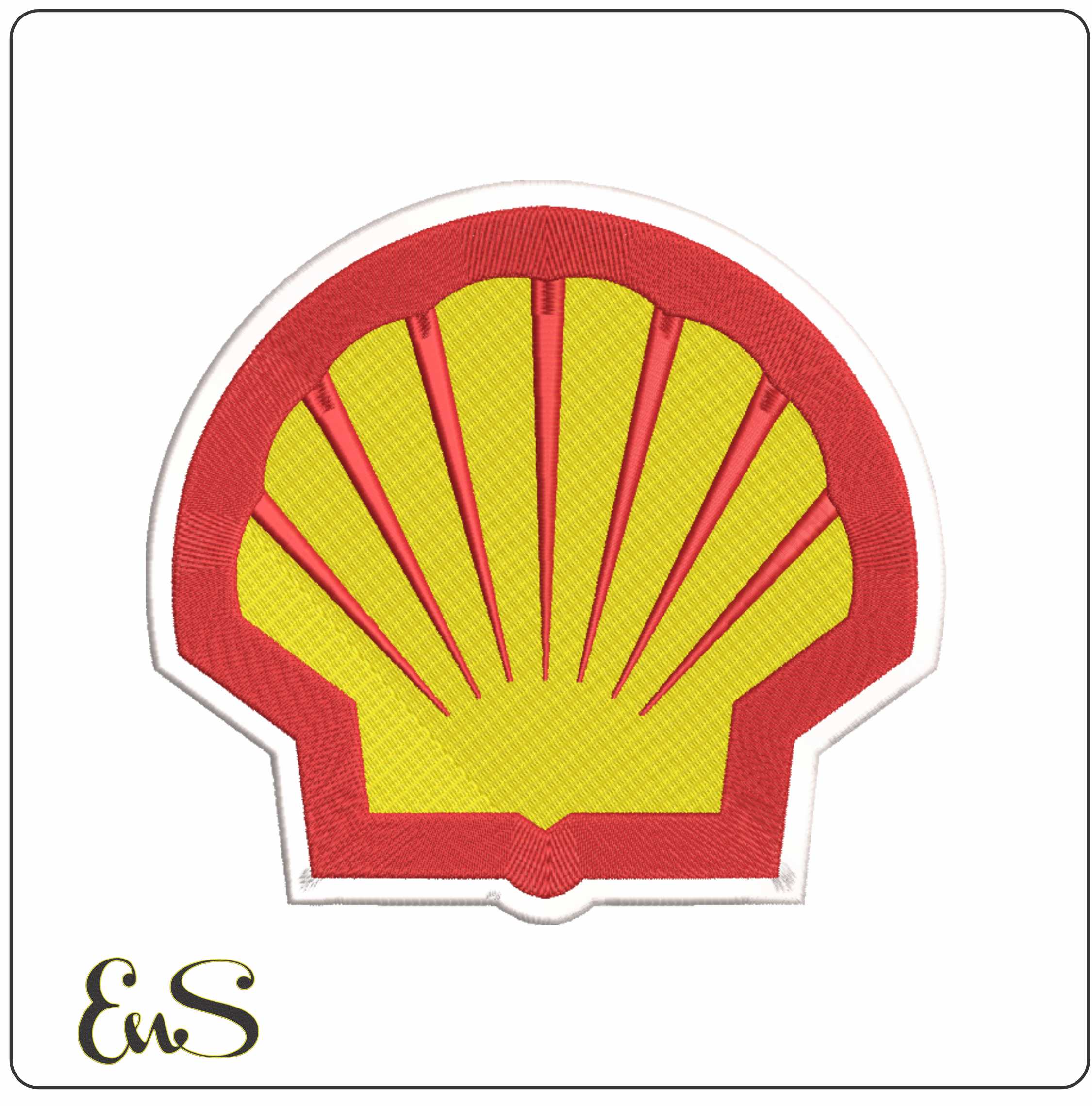 Shell Logo Brand - Elegant embroidery design file-instant download